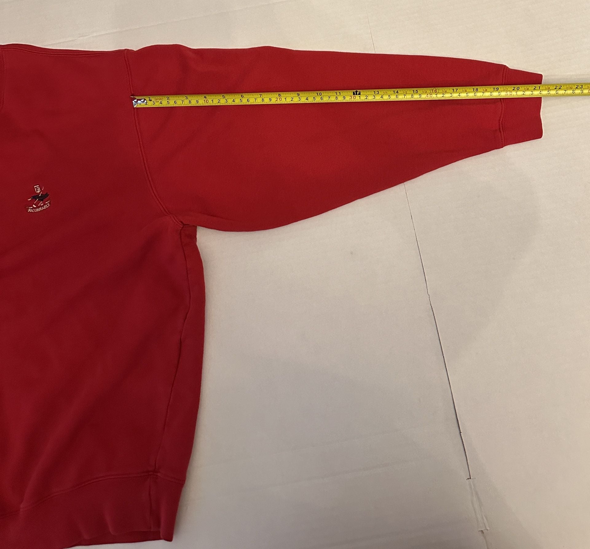 90’s Façonnable Sweatshirt Size M Red Embroidered Crest Cotton Blend 3