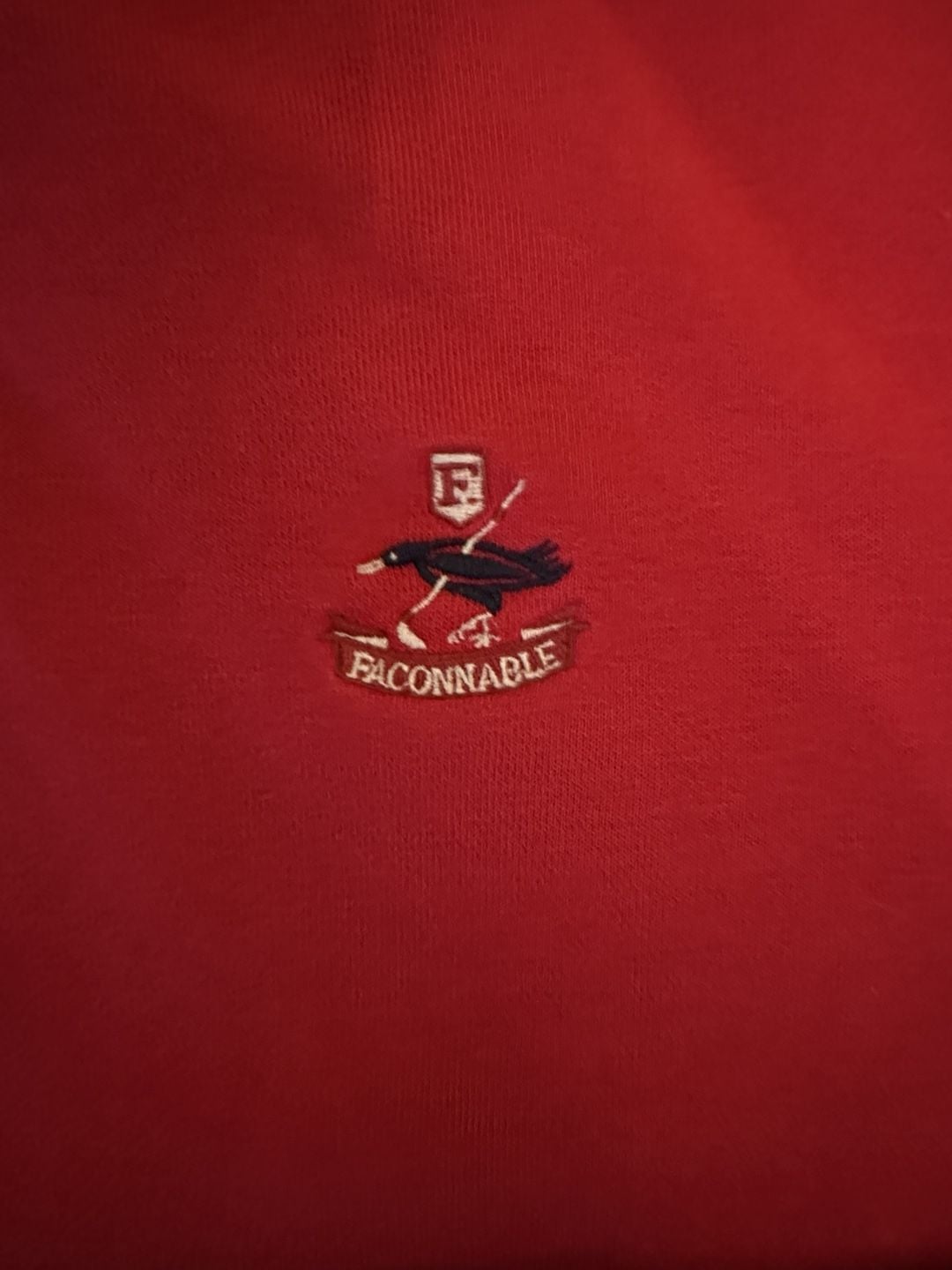 90’s Façonnable Sweatshirt Size M Red Embroidered Crest Cotton Blend 6