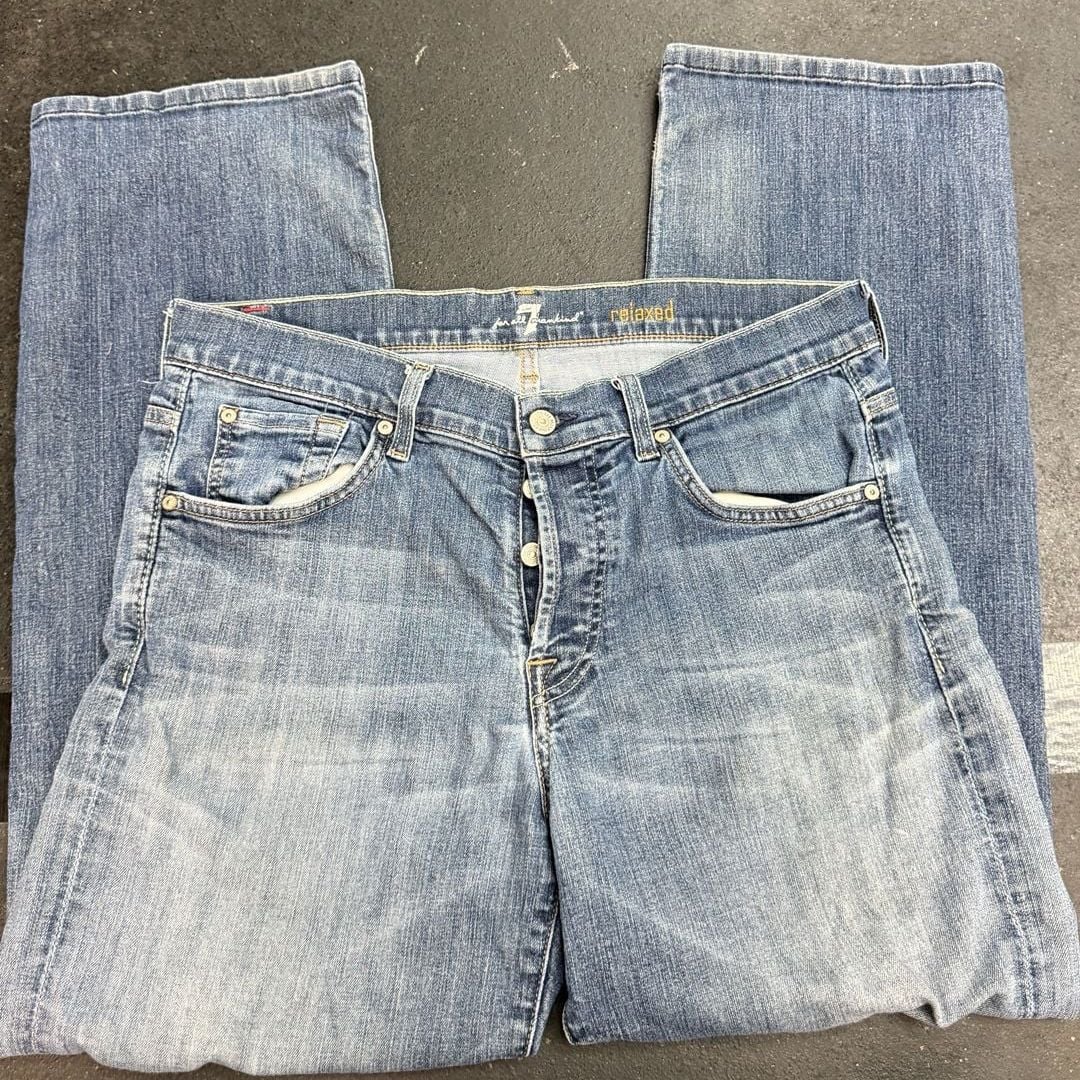 7 For All Mankind Relaxed Jeans Straight Blue 4