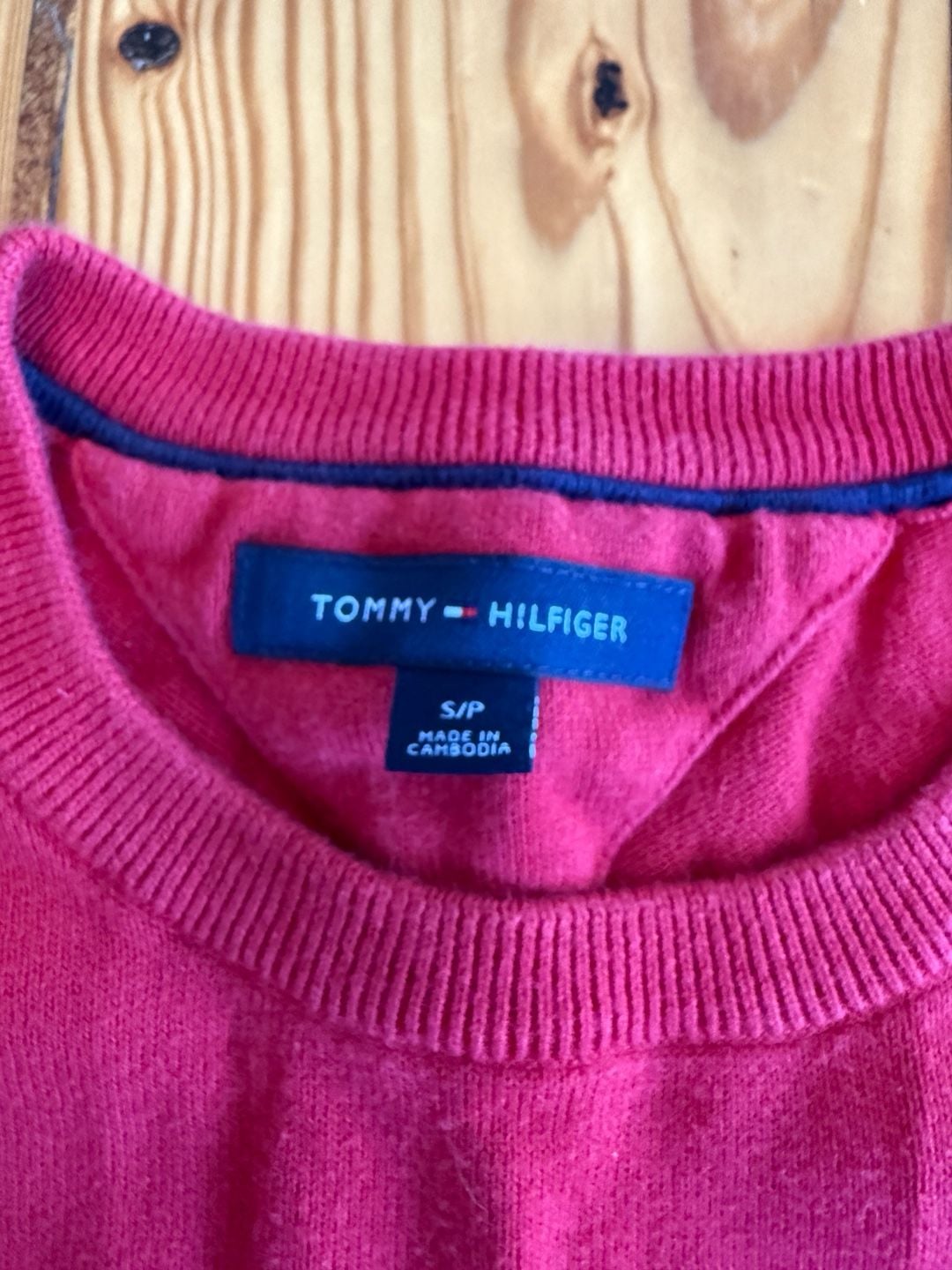 Tommy Hilfiger Logo Colorblock Sweater Size S/P Red White Blue 4