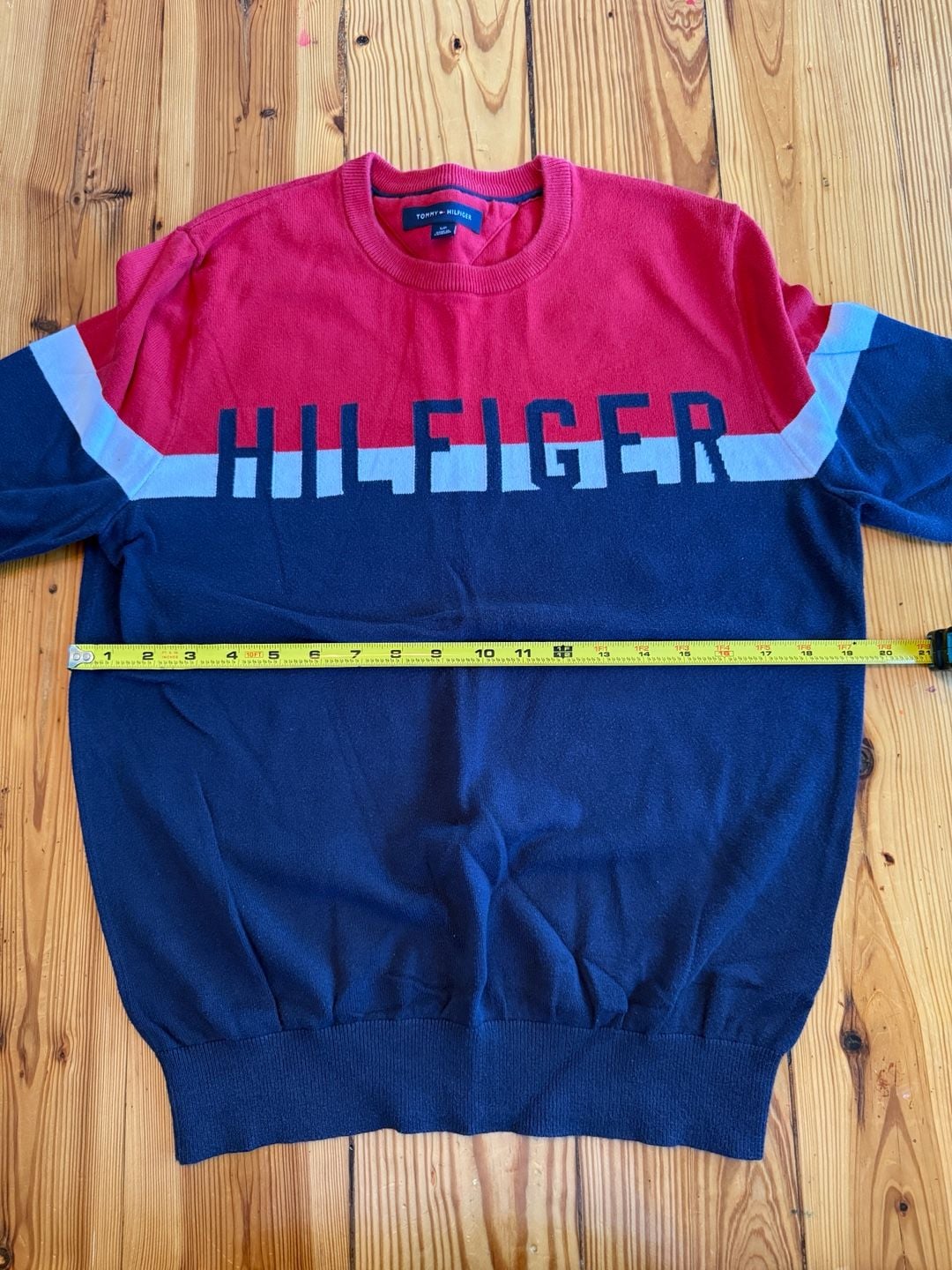 Tommy Hilfiger Logo Colorblock Sweater Size S/P Red White Blue 5