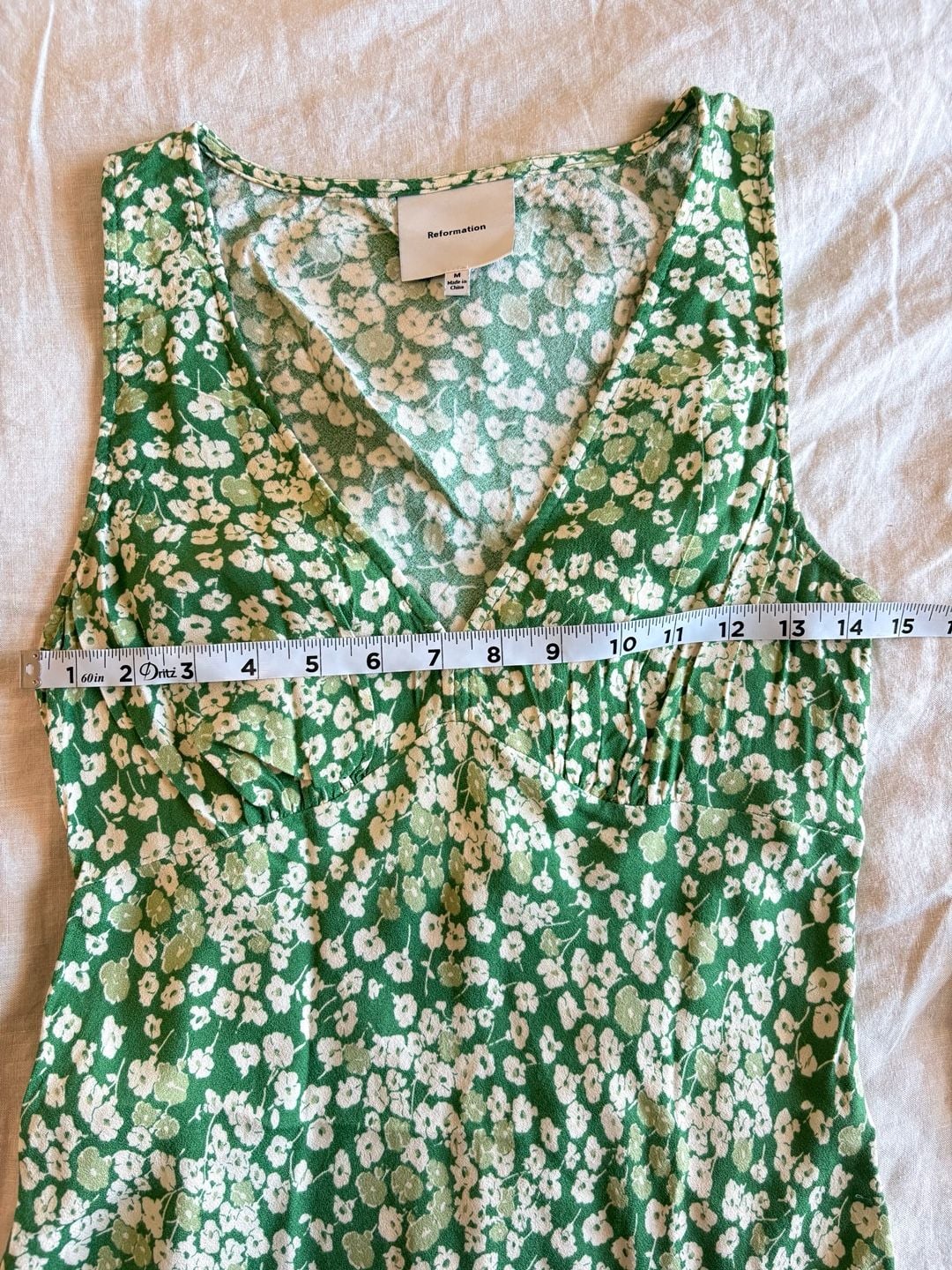 Reformation Calix Green Floral Mini Dress  7