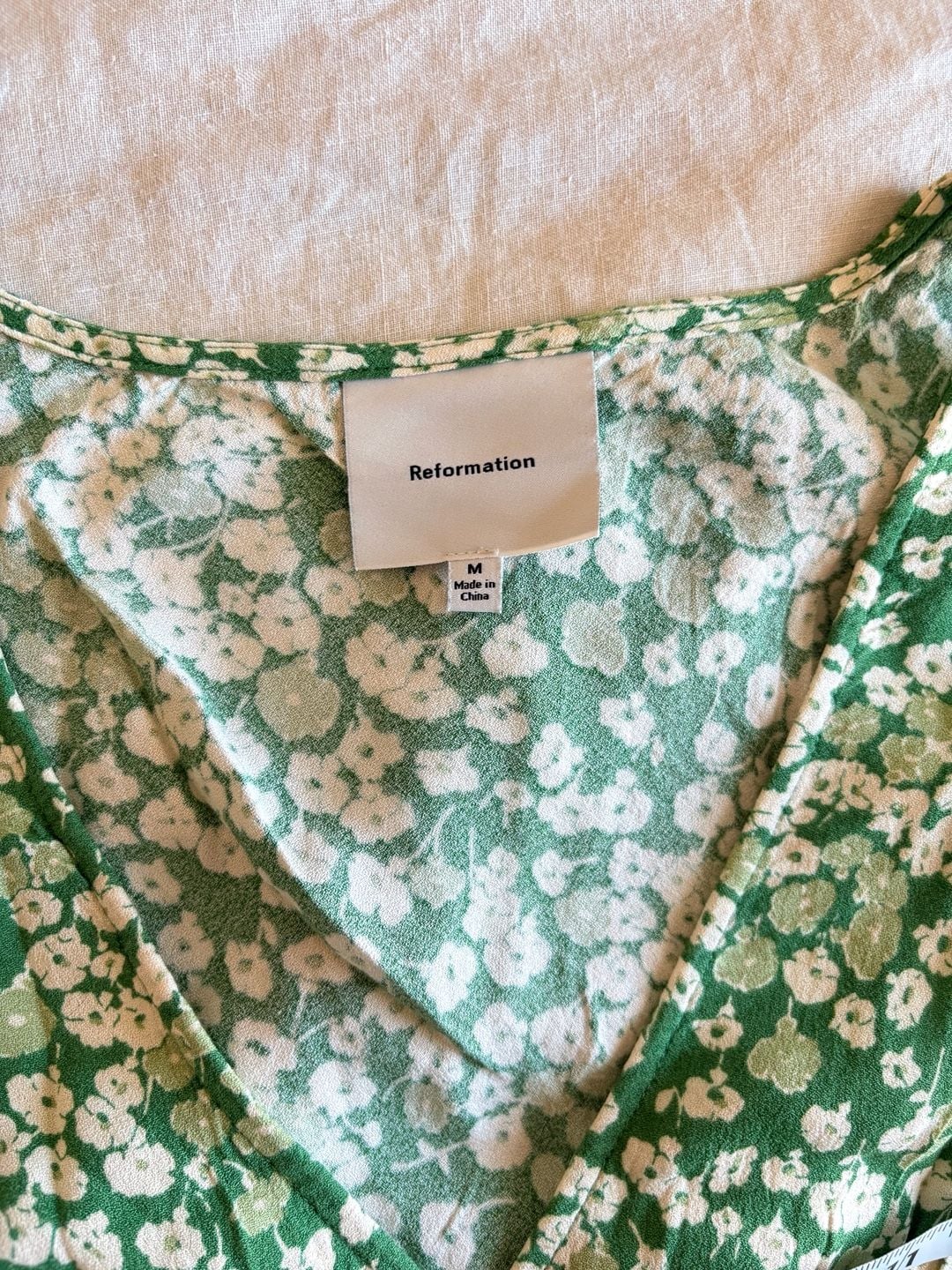 Reformation Calix Green Floral Mini Dress  8