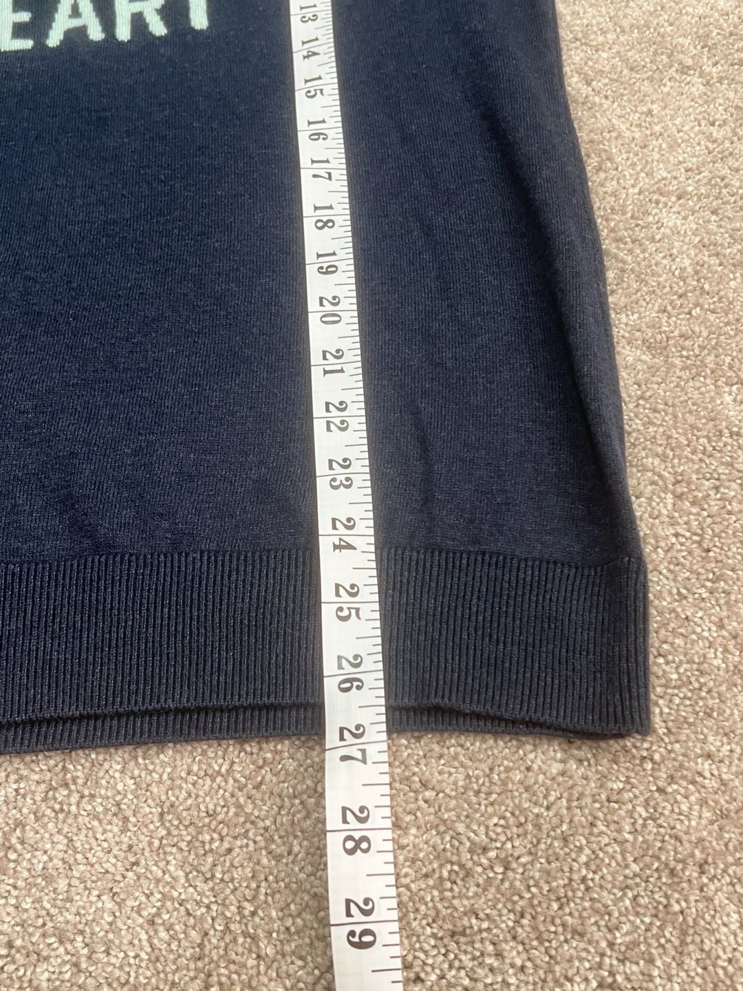 Old Navy Trust Your Heart Sweater Size M Blue Long Sleeve Crewneck 8