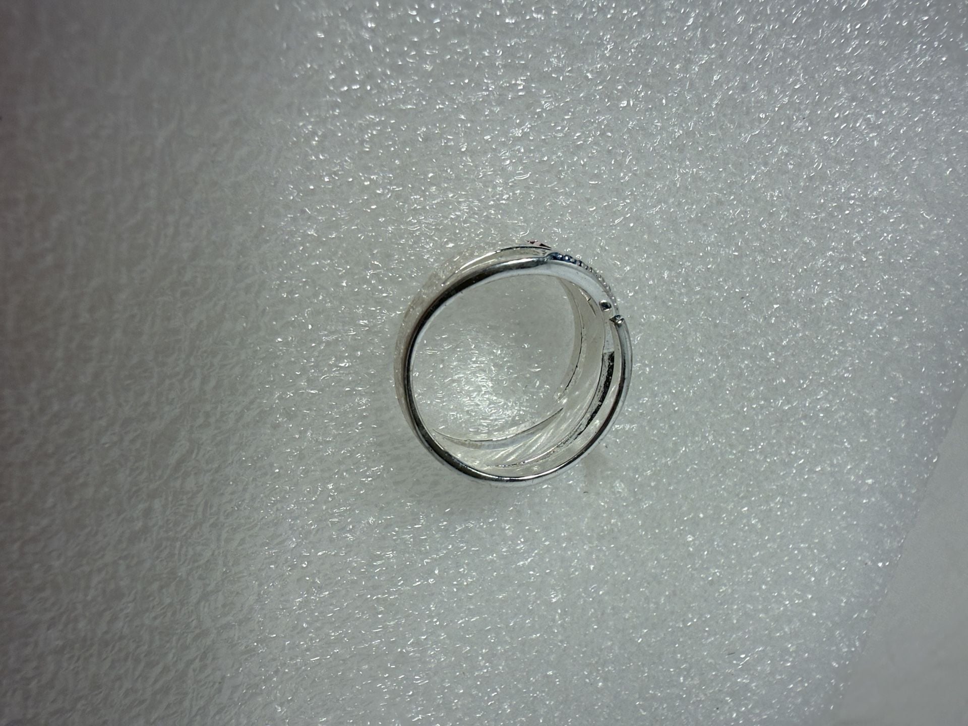 Unbranded Multi-Band Sterling Silver Ring with Purple and White Crystals 5