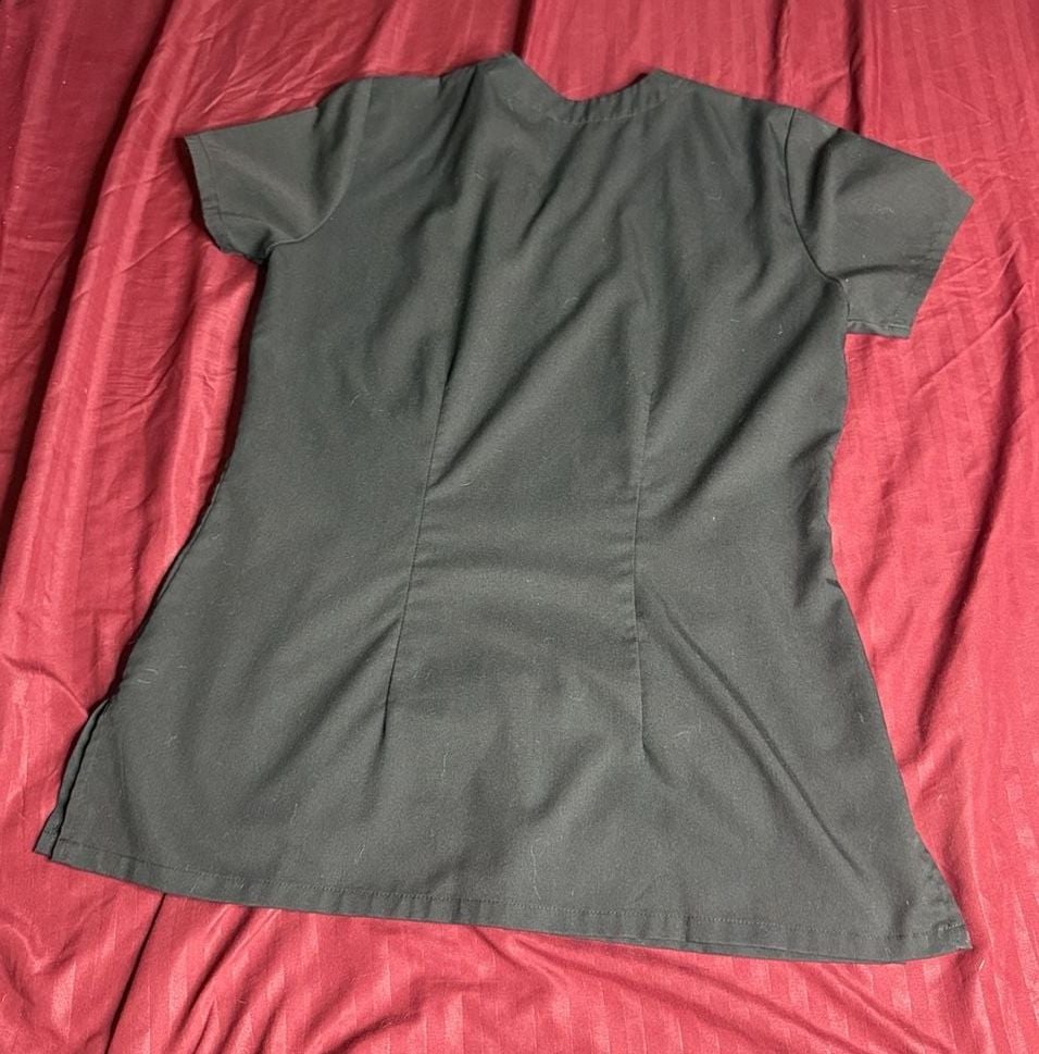 NRG by Barco Scrub Top Size XS Black Yellow V-Neck 4