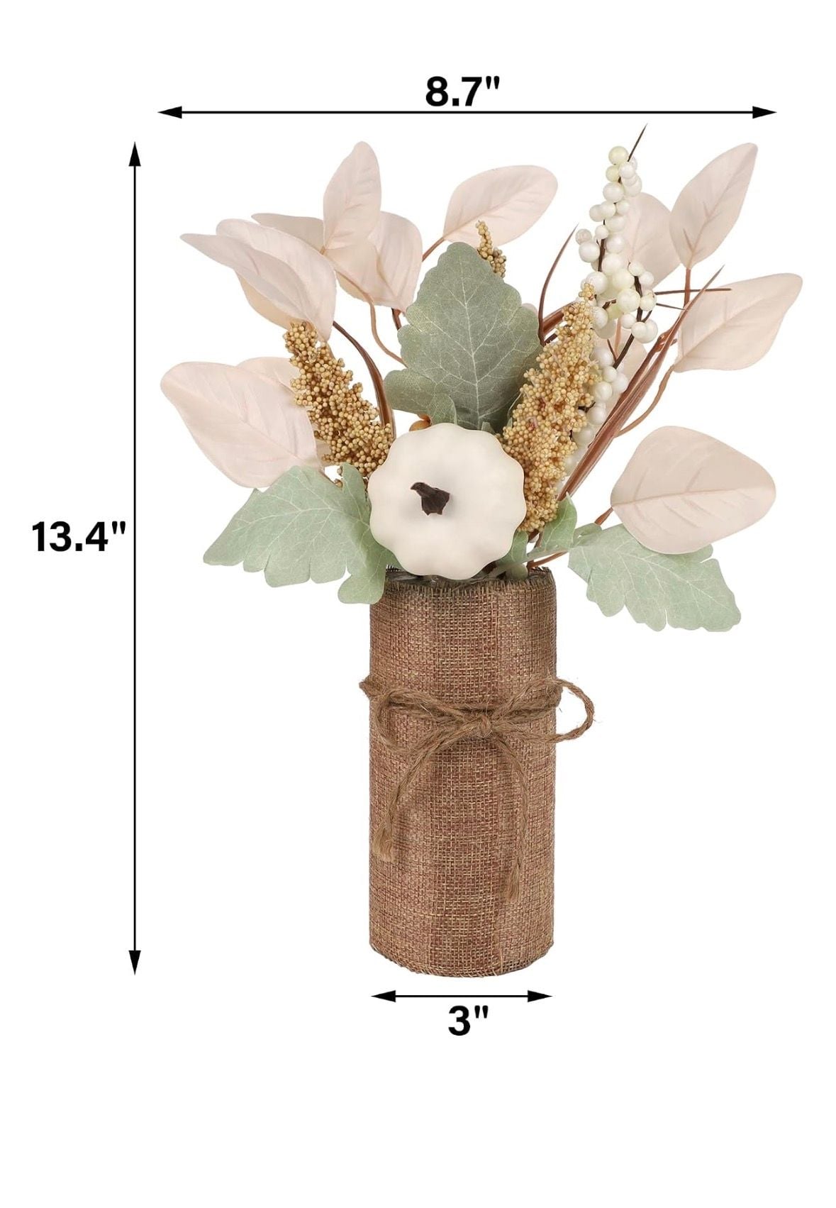 Winemana Fall Floral Arrangement Burlap Vases Set Of 2 2