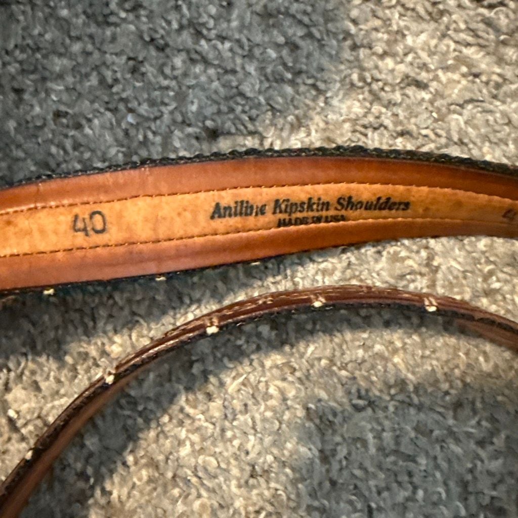 Johnston & Murphy Leather Belt Size 40 Brown Aniline Kipskin 3