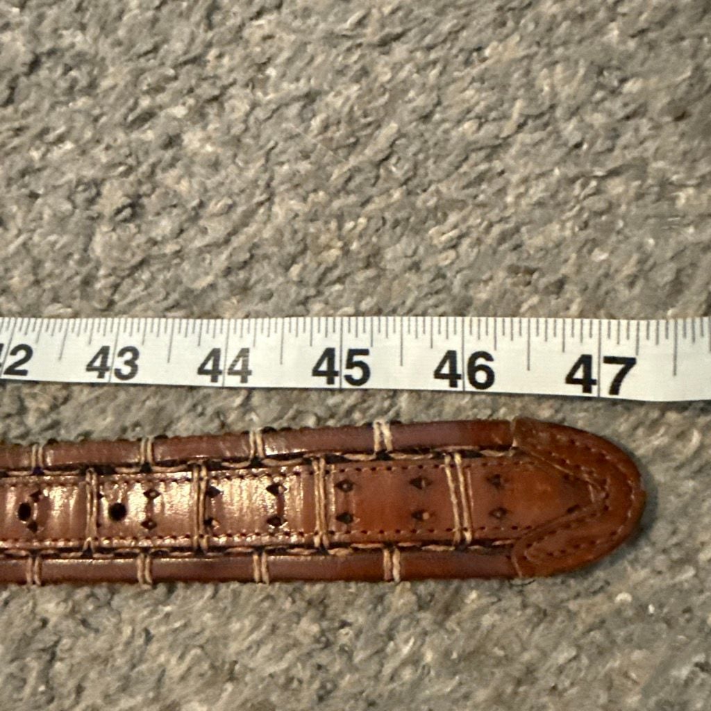 Johnston & Murphy Leather Belt Size 40 Brown Aniline Kipskin 5