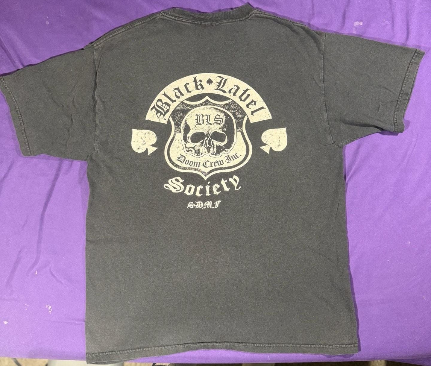 Hanes Black Label Society T-Shirt Size M Black Doom Crew Inc Band Tee 4
