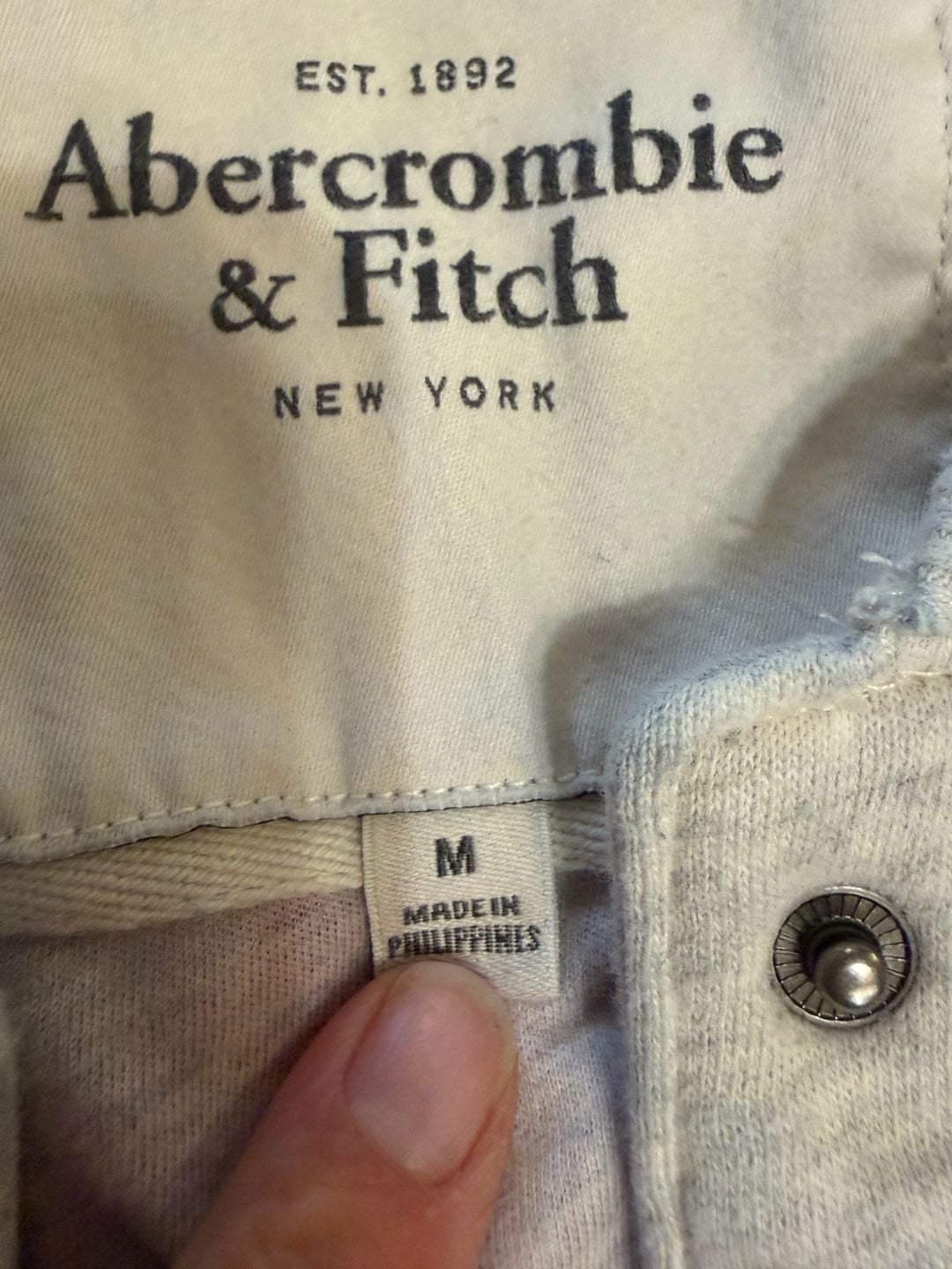 Abercrombie & Fitch Bomber Jacket Size M Red Gray Snap Up 6
