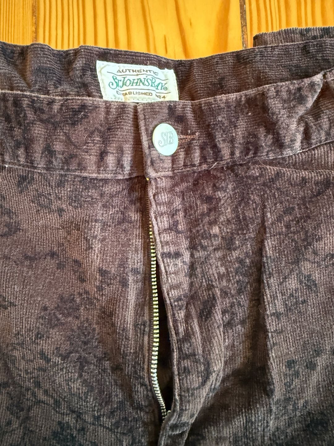 St. John's Bay Floral Corduroy Pants Brown 4