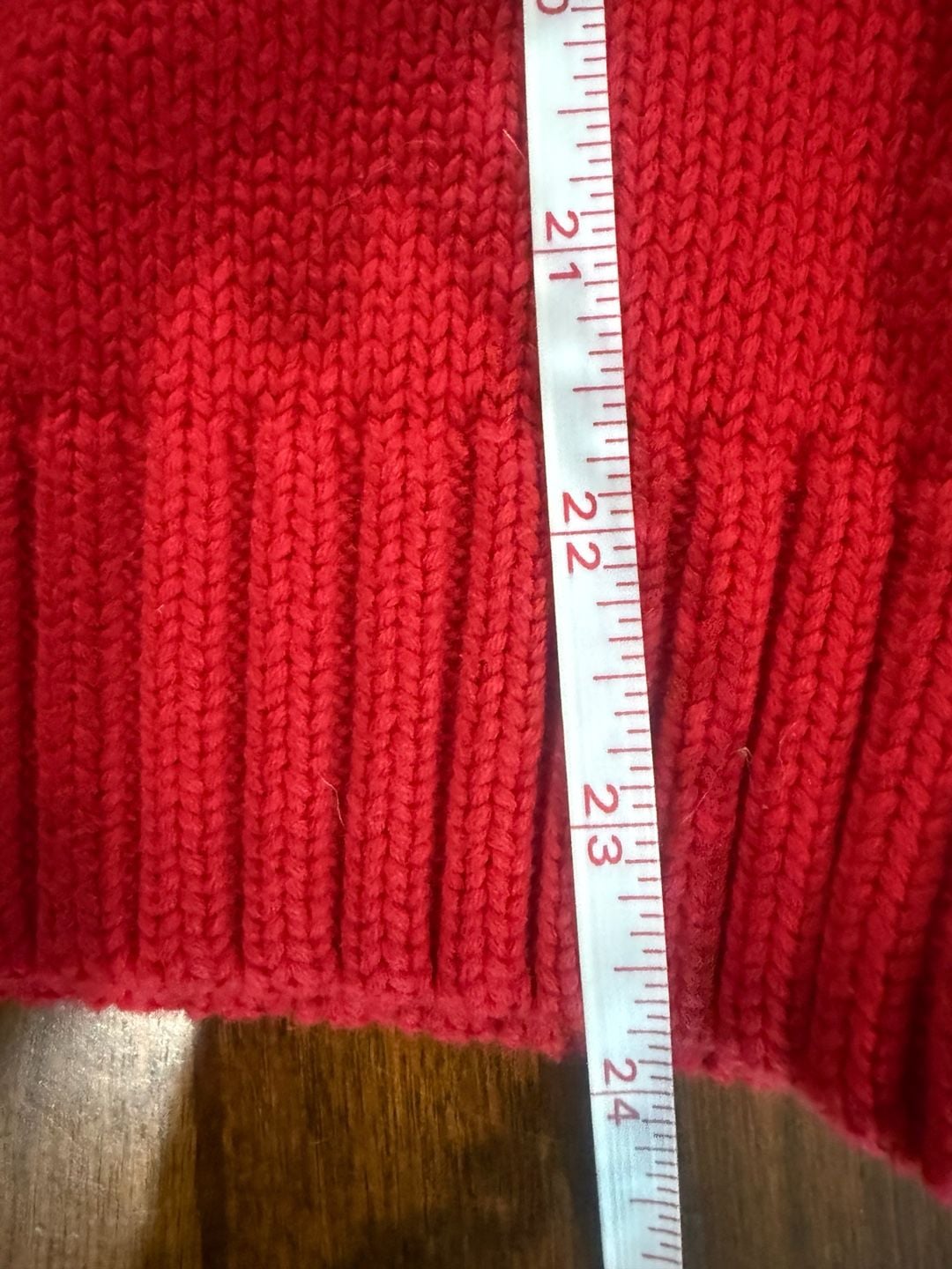 Lauren Ralph Lauren Red Cotton Sweater Large Shawl Collar Gold Button Asymmetric 9