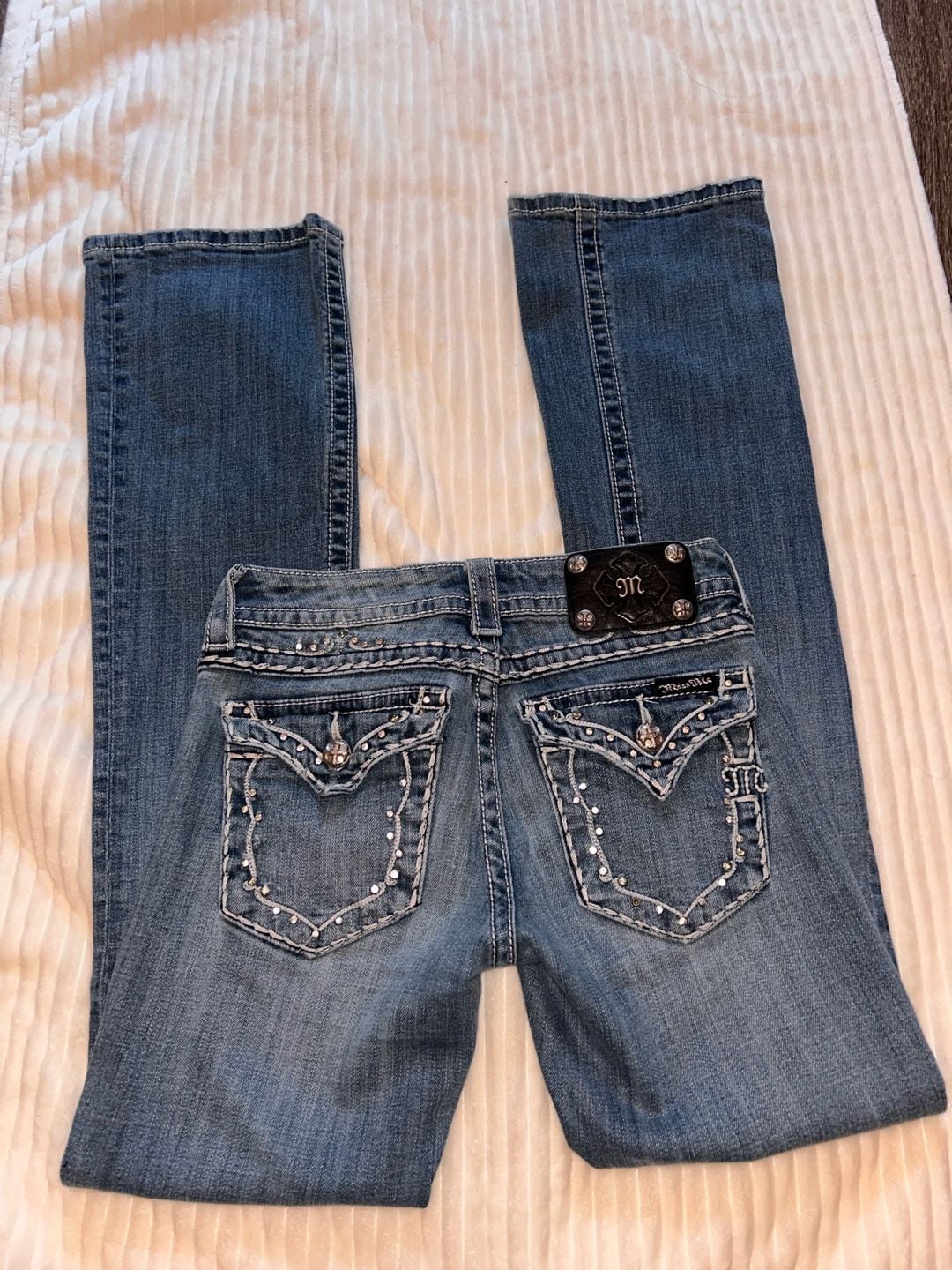 Miss Me JES161B3L Bootcut Jeans Size 26x33 Embellished Pocket 3