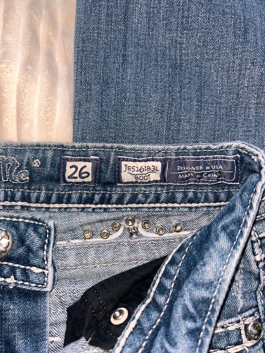 Miss Me JES161B3L Bootcut Jeans Size 26x33 Embellished Pocket 4