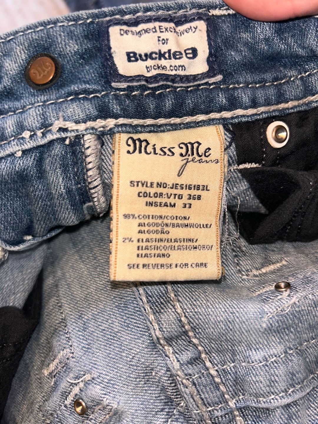 Miss Me JES161B3L Bootcut Jeans Size 26x33 Embellished Pocket 5
