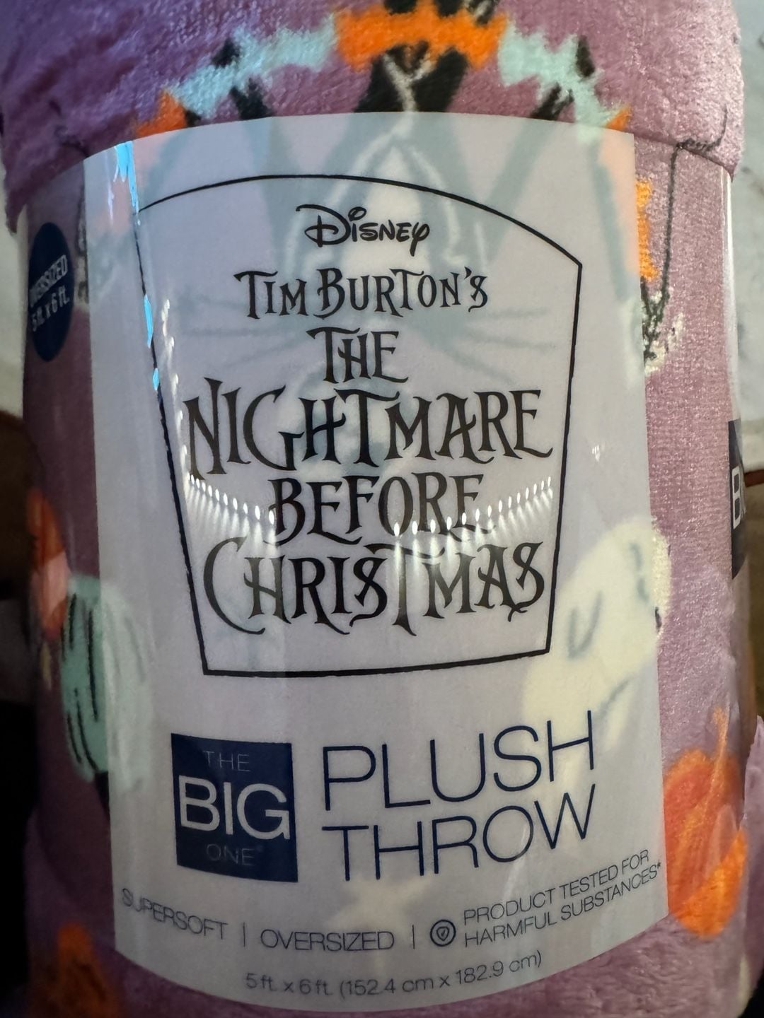 The Big One Nightmare Before Christmas Oversized Plush Throw 5 Ft X 6 Ft 7