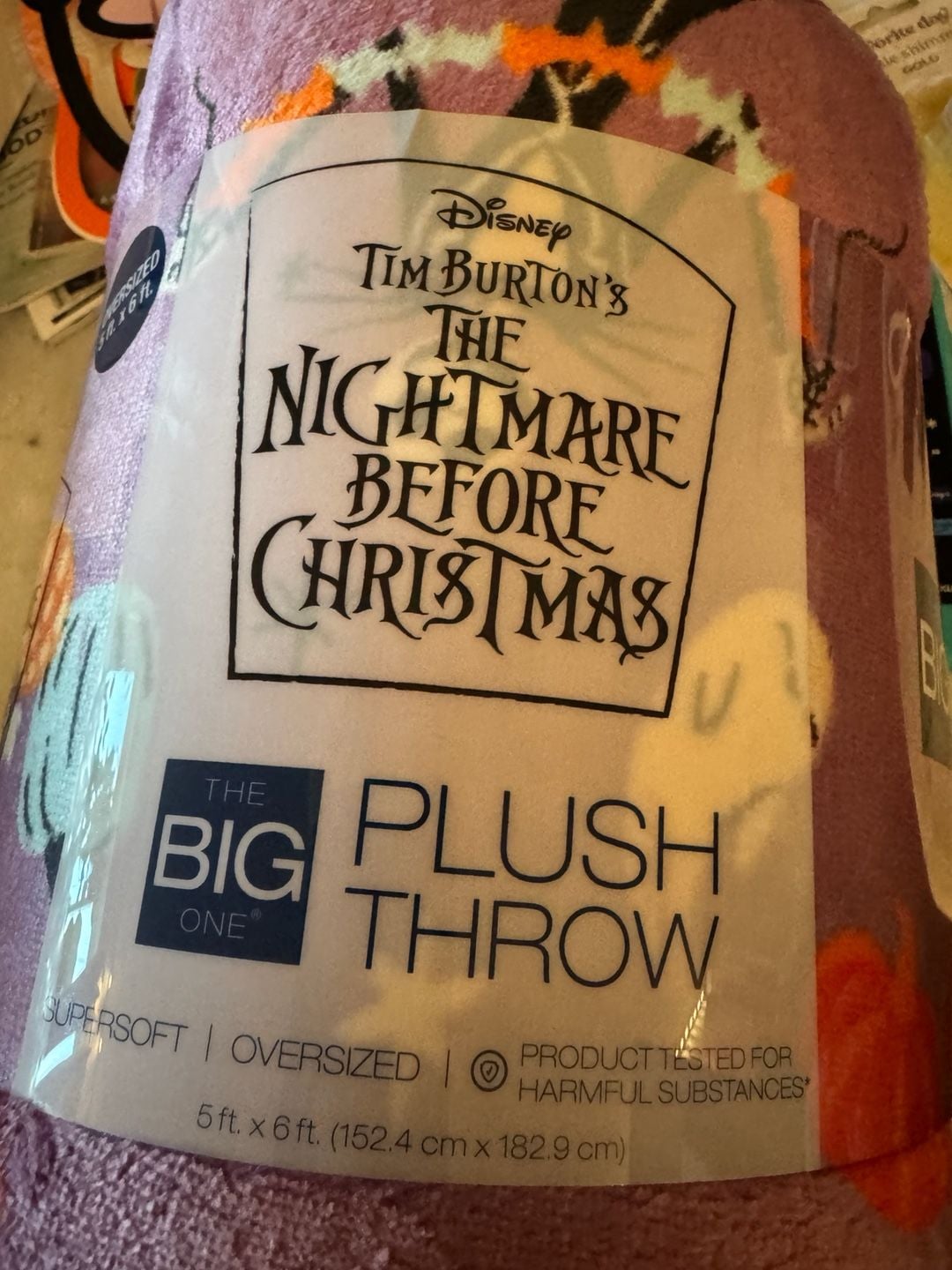 The Big One Nightmare Before Christmas Oversized Plush Throw 5 Ft X 6 Ft 8