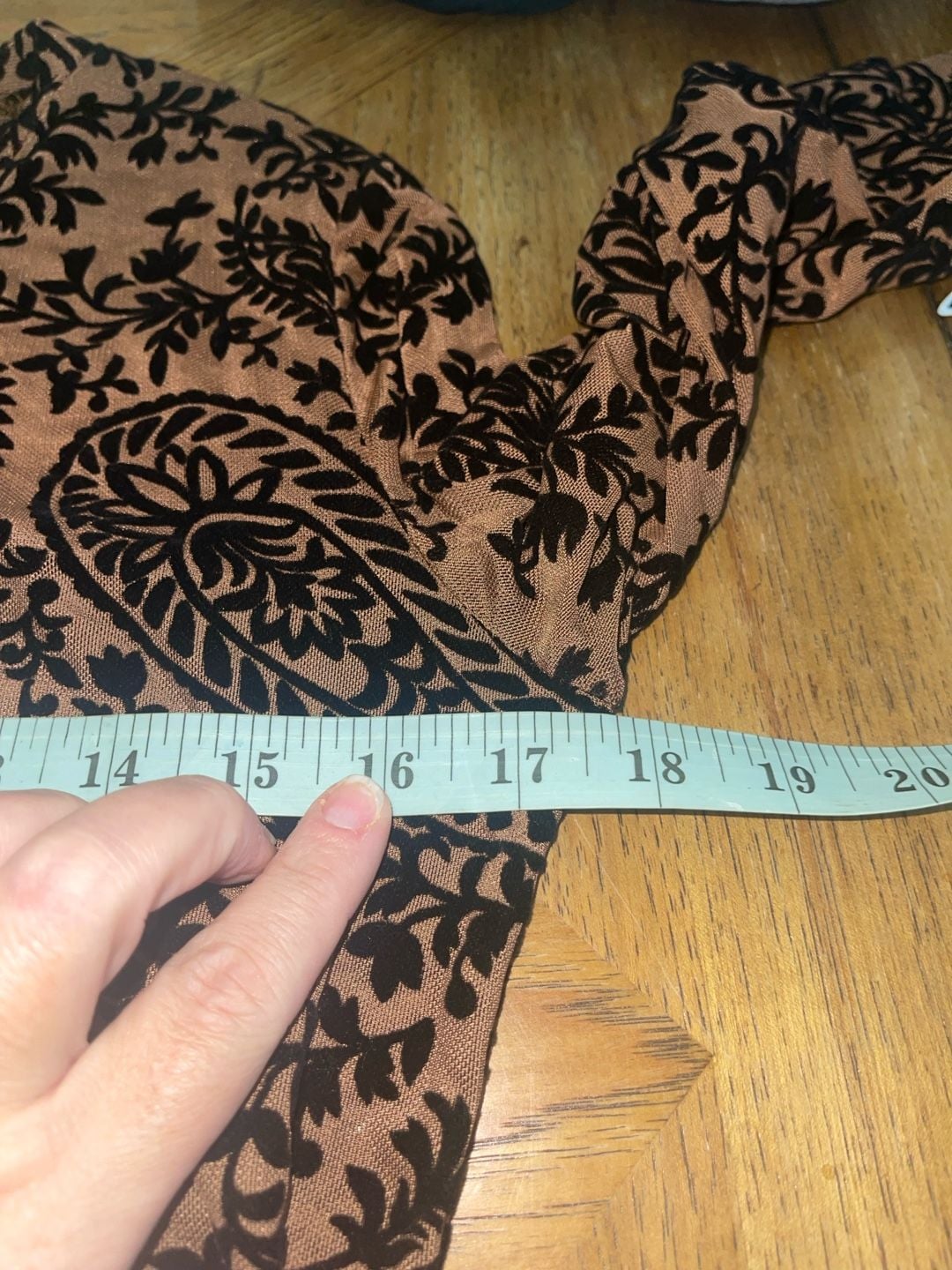 37 Orchard L NWOT Flocked Paisley Mesh Bodysuit Brown Black Y2K Sheer 11