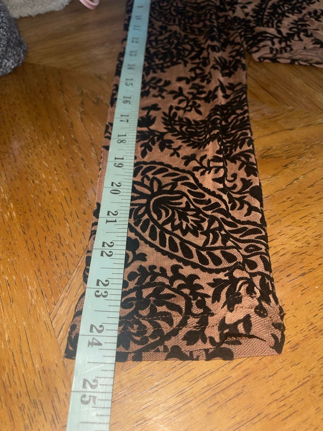 37 Orchard L NWOT Flocked Paisley Mesh Bodysuit Brown Black Y2K Sheer 12
