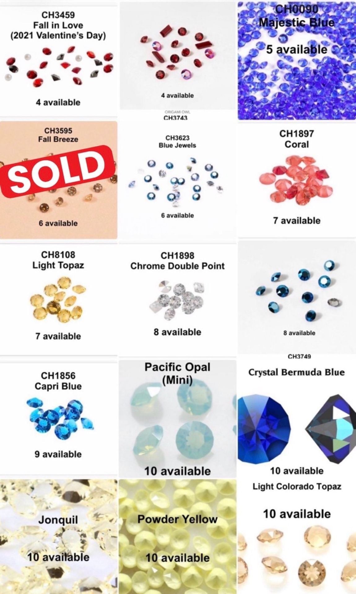 Origami Owl Stardust Crystals 2