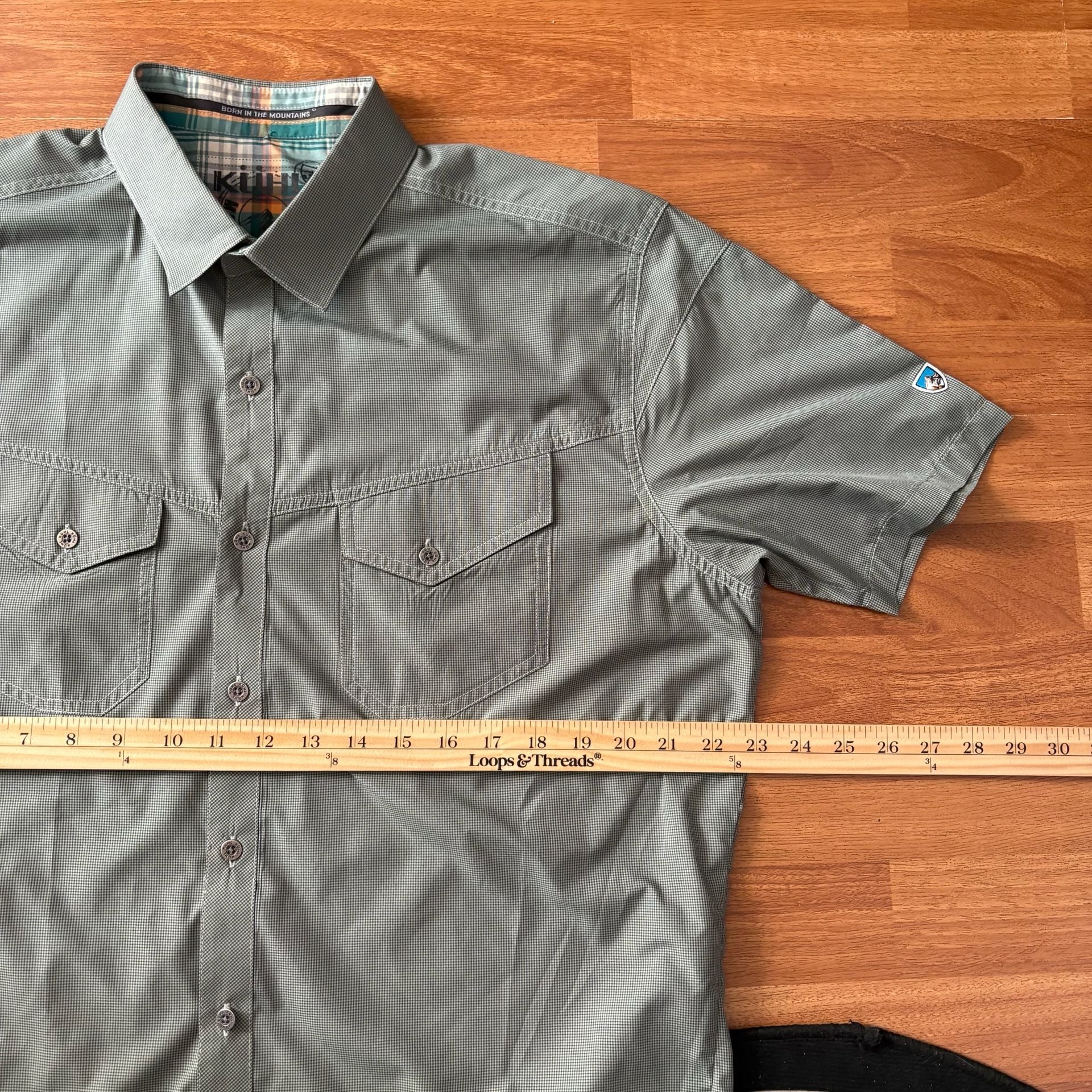 Kuhl Short Sleeve Button Down Shirt Green Size L 8