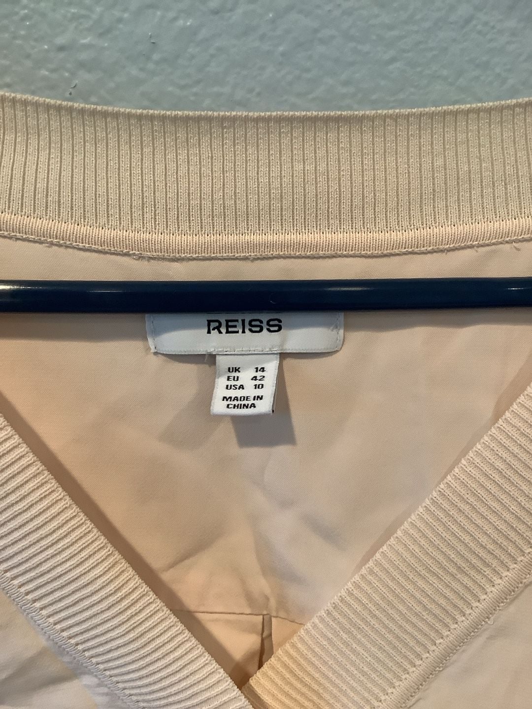 Reiss V-Neck Long Sleeve Blouse Size USA 10 Peach 3
