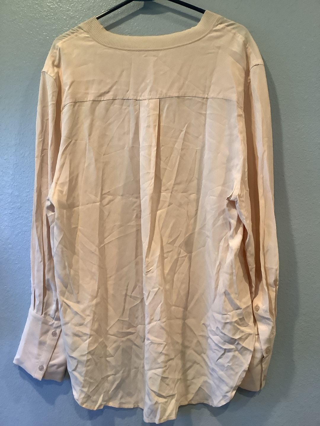 Reiss V-Neck Long Sleeve Blouse Size USA 10 Peach 4