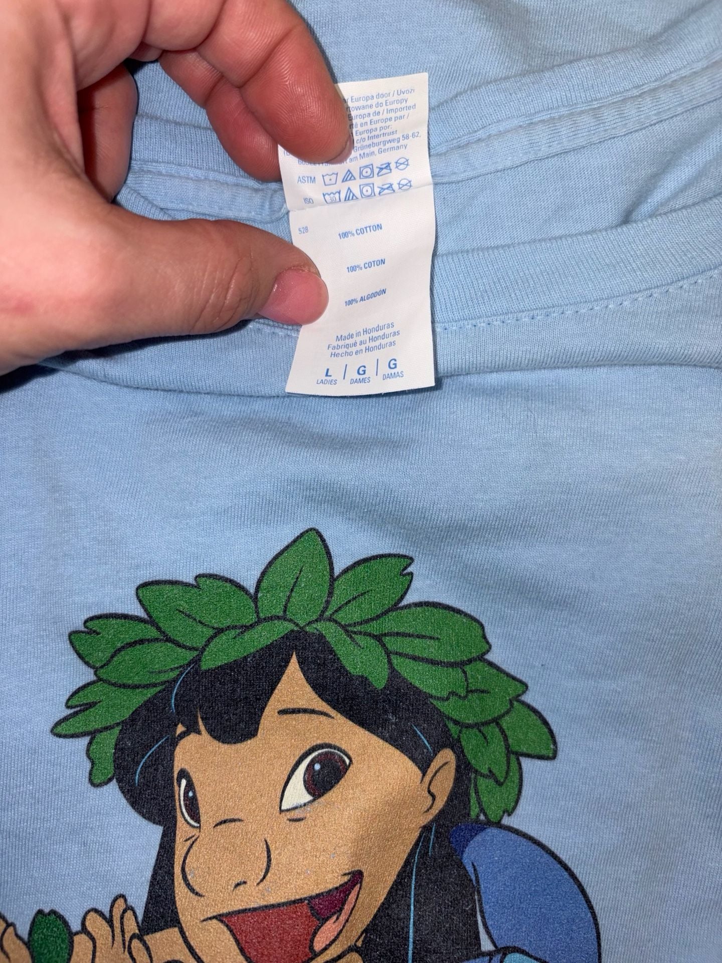Port & Company Disney Lilo & Stitch T-Shirt Size Large Blue 4