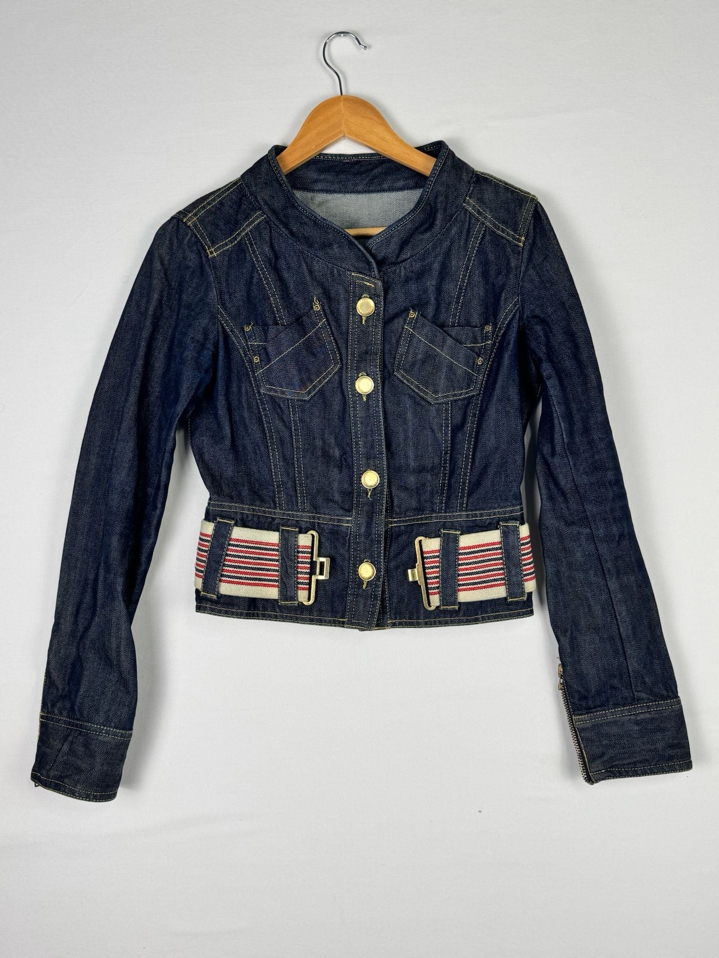 TRF Jeans Denim Jacket Size M Blue Cotton 2