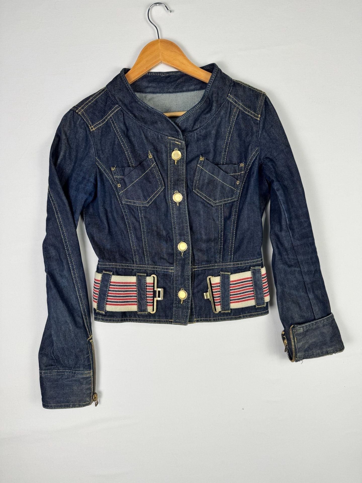 TRF Jeans Denim Jacket Size M Blue Cotton 5