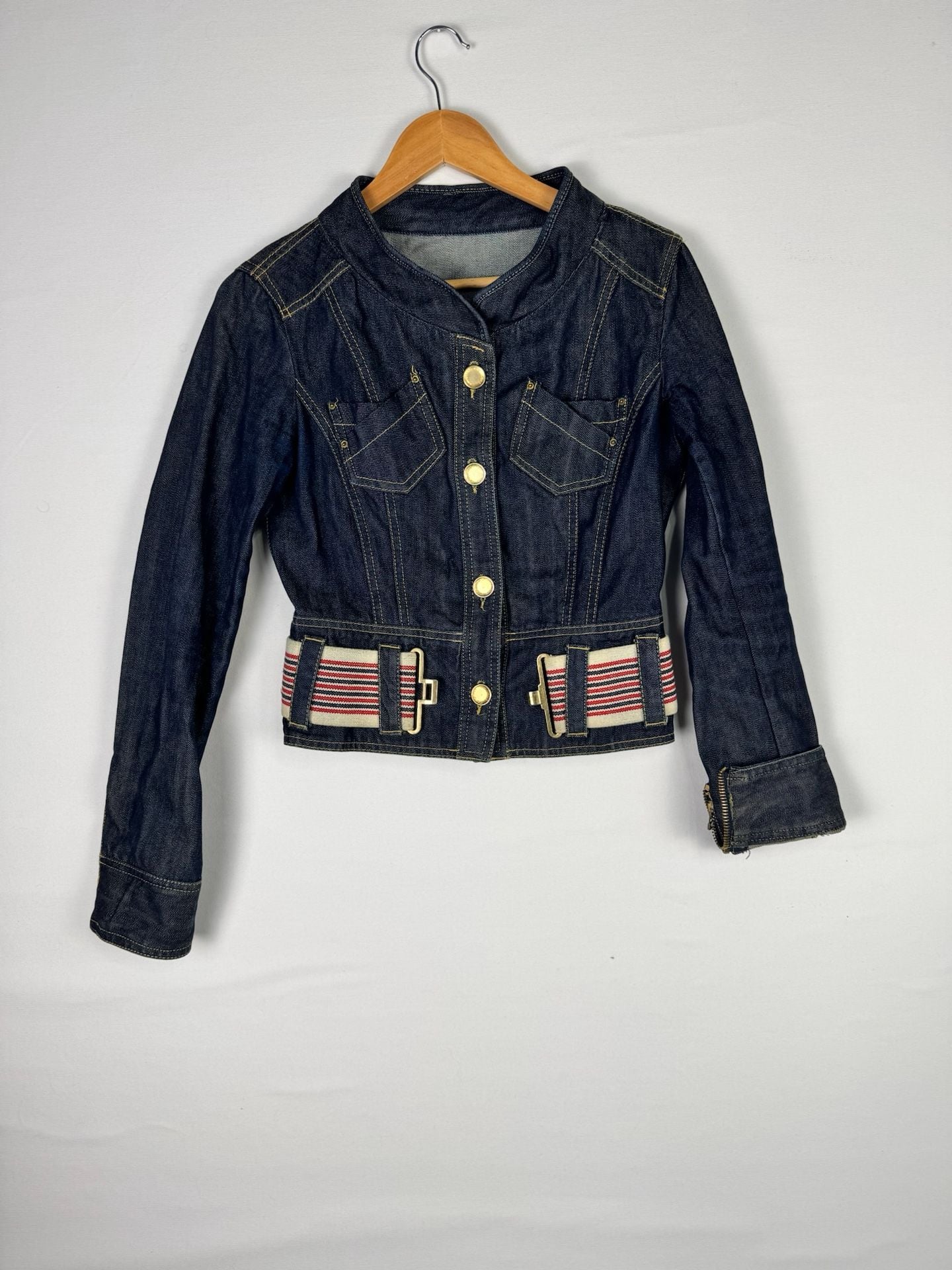 TRF Jeans Denim Jacket Size M Blue Cotton 7