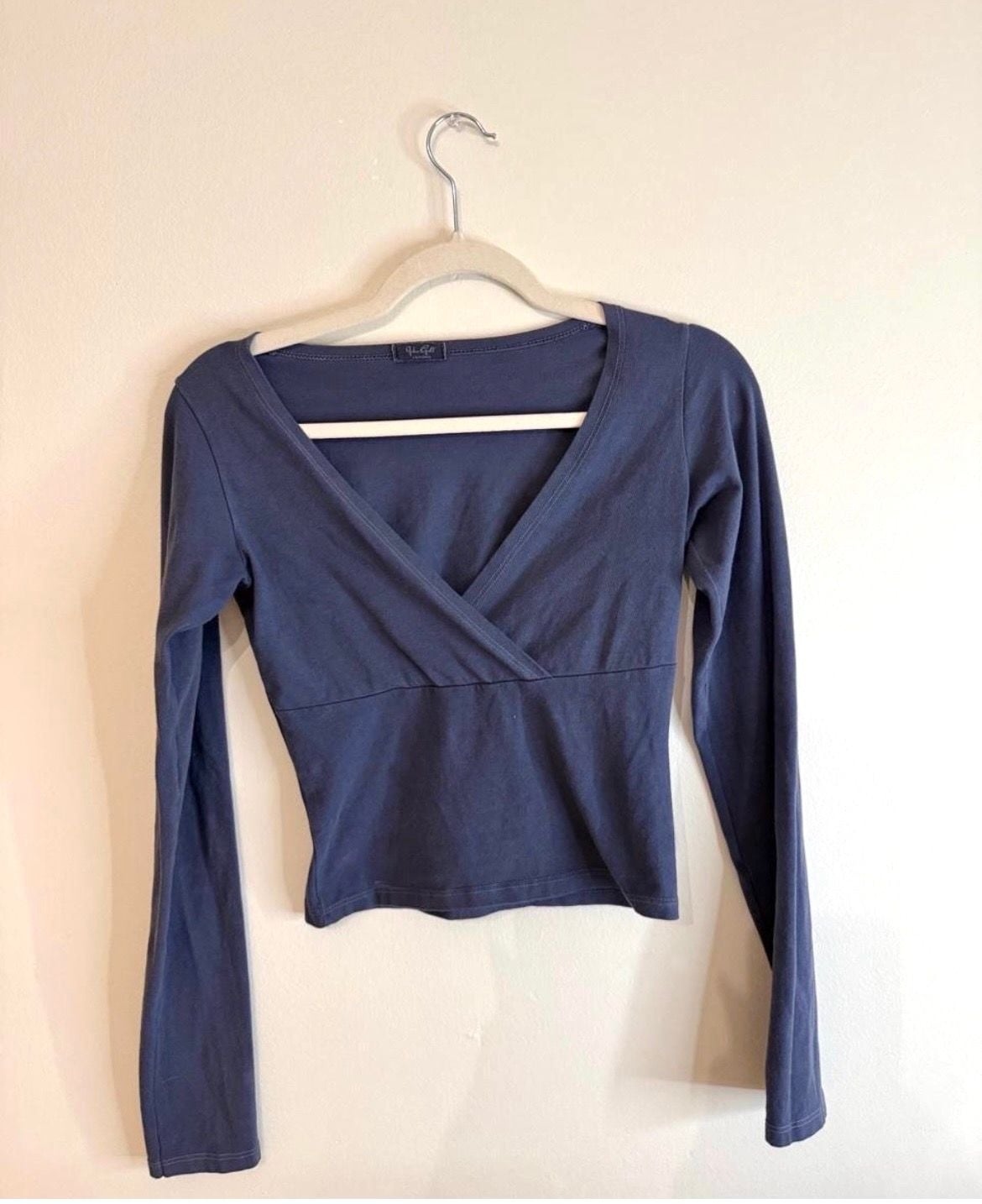 Brandy Melville Navy Blue Amara Long Sleeve Top 2