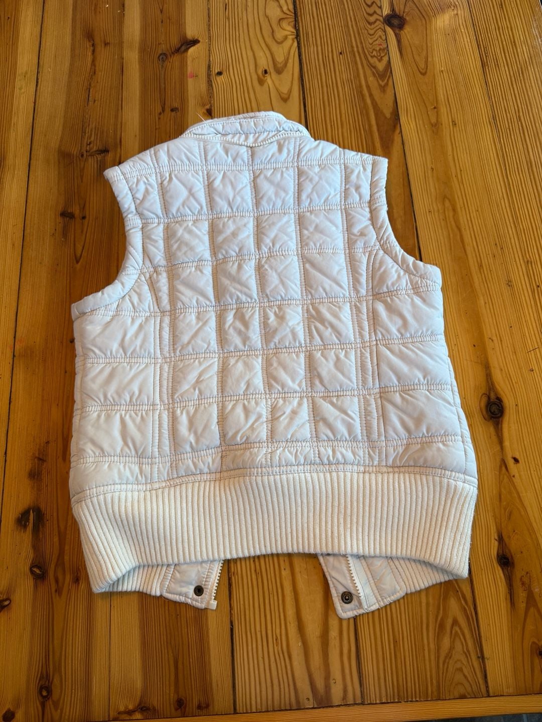 American Eagle Outfitters Quilted Puffer Vest Size S White NEEDS ZIPPER 6