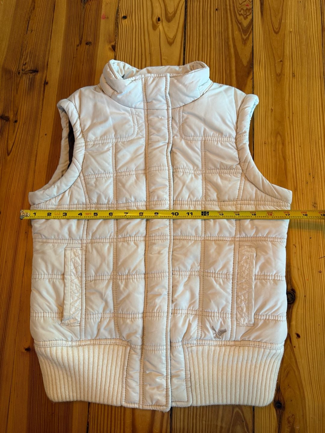 American Eagle Outfitters Quilted Puffer Vest Size S White NEEDS ZIPPER 8