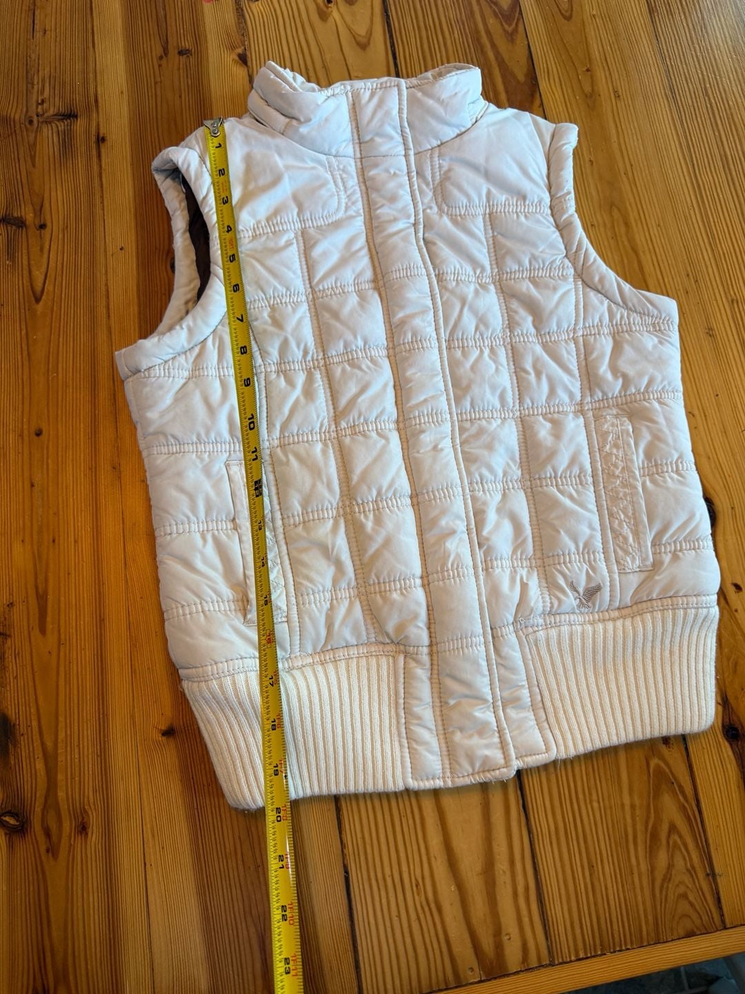 American Eagle Outfitters Quilted Puffer Vest Size S White NEEDS ZIPPER 9