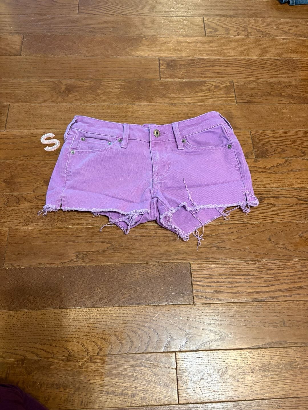 Tilt Denim Jean Shorts Size 3 Purple Raw Hem Y2K 2