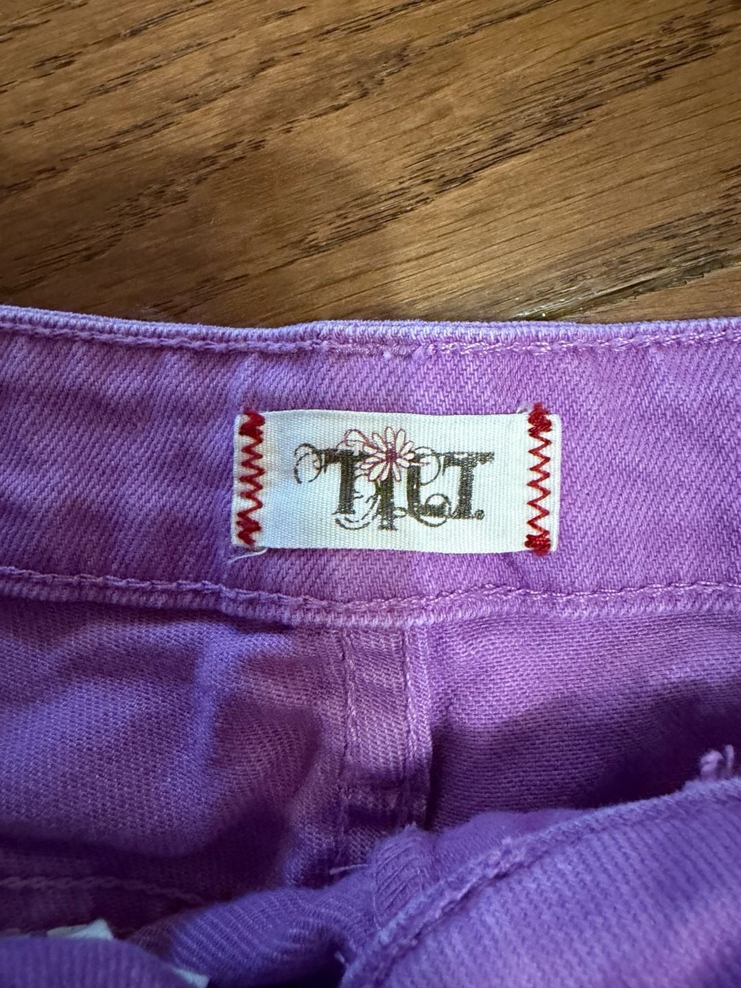 Tilt Denim Jean Shorts Size 3 Purple Raw Hem Y2K 3