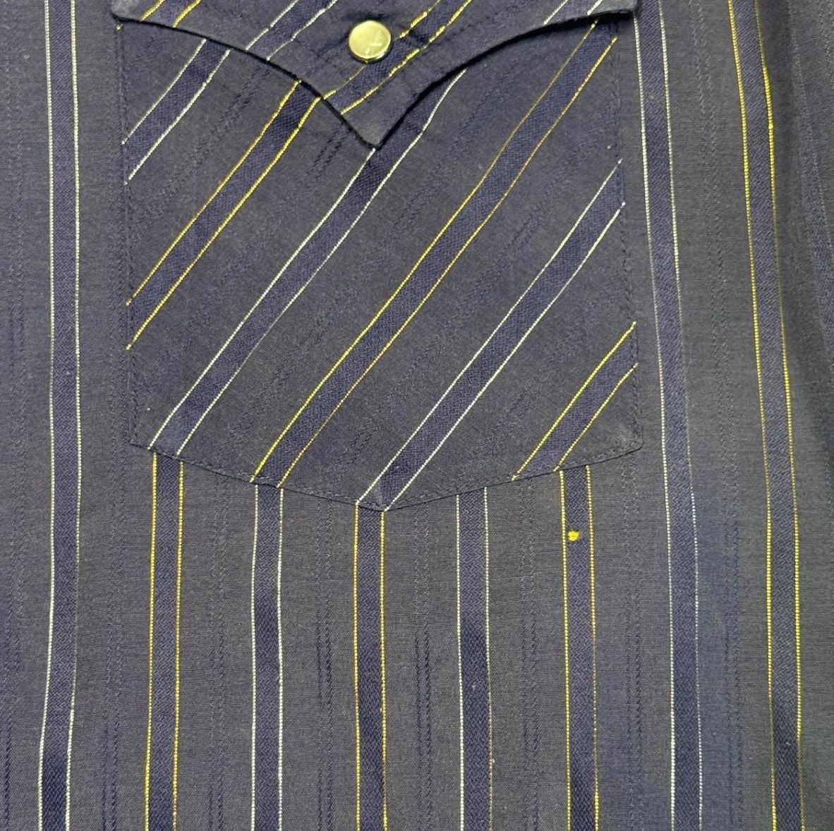 Ely Cattleman Western Shirt Size 17 34 Purple Metallic Striped Snap 7
