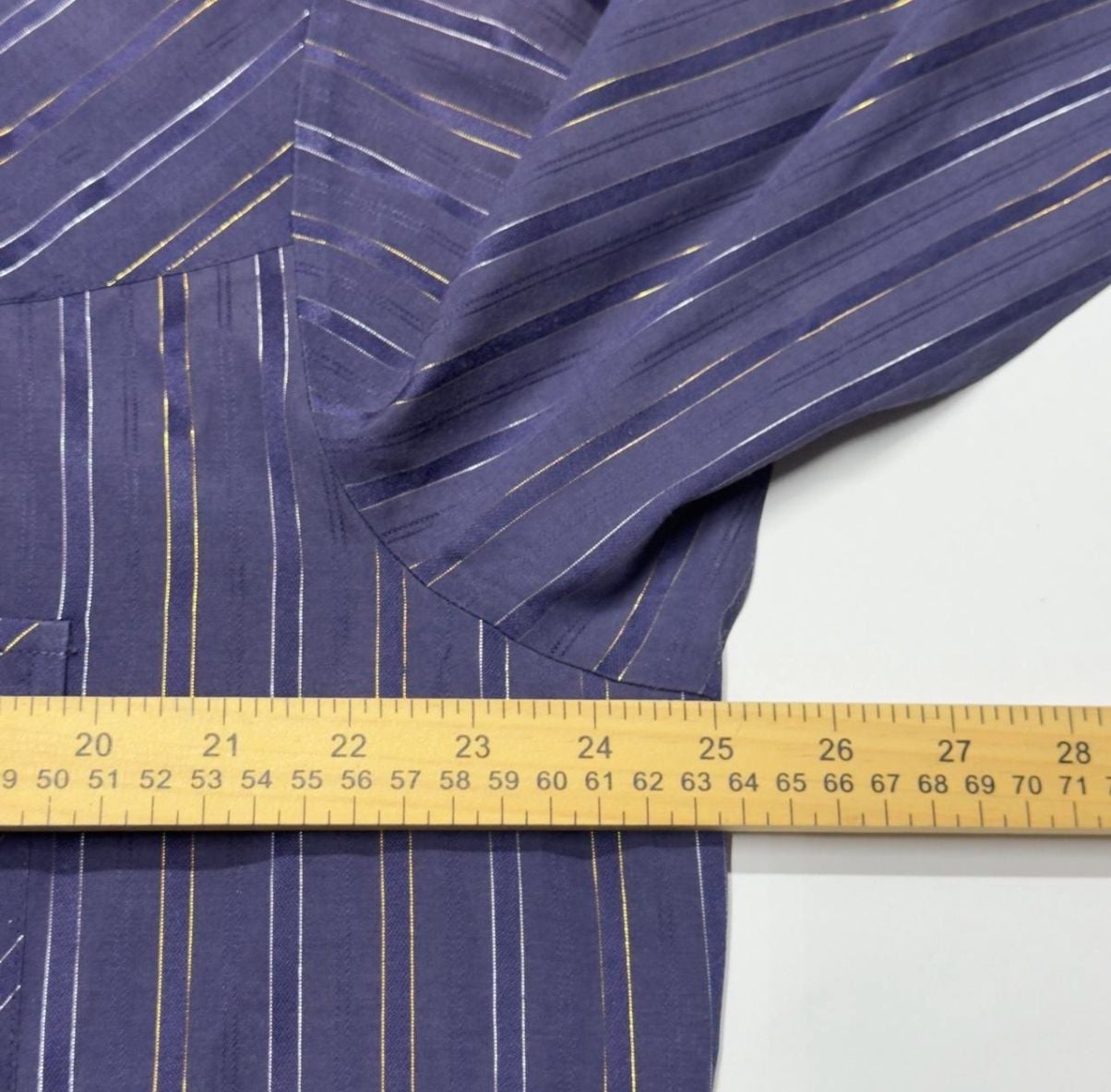 Ely Cattleman Western Shirt Size 17 34 Purple Metallic Striped Snap 8