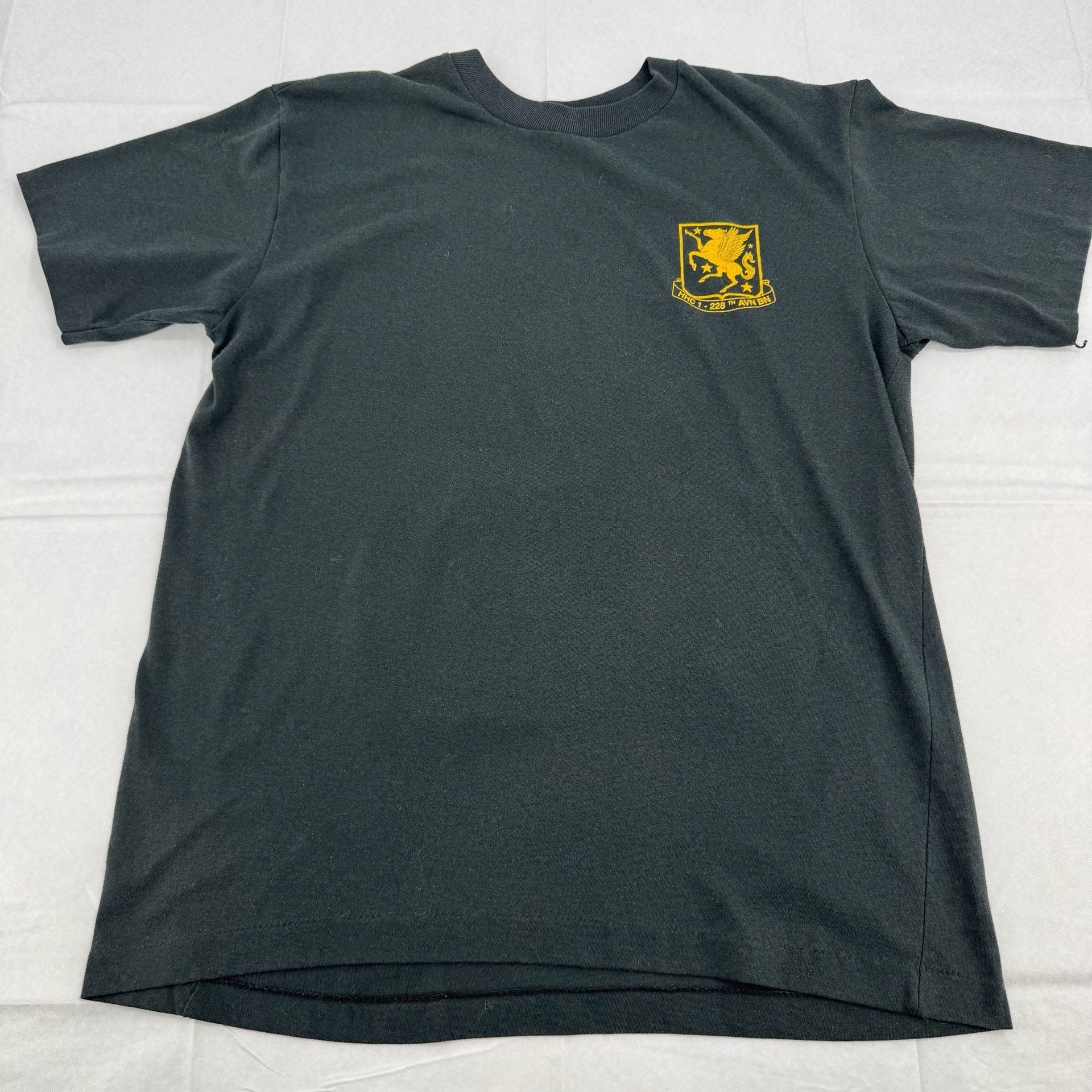 Vintage Galpago HHC 1-228th AVN BN Warriors Size L Black Cotton Single Stitch 2