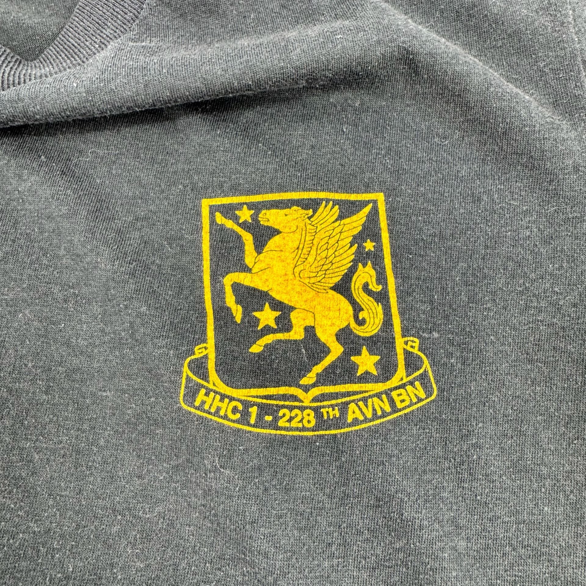 Vintage Galpago HHC 1-228th AVN BN Warriors Size L Black Cotton Single Stitch 4
