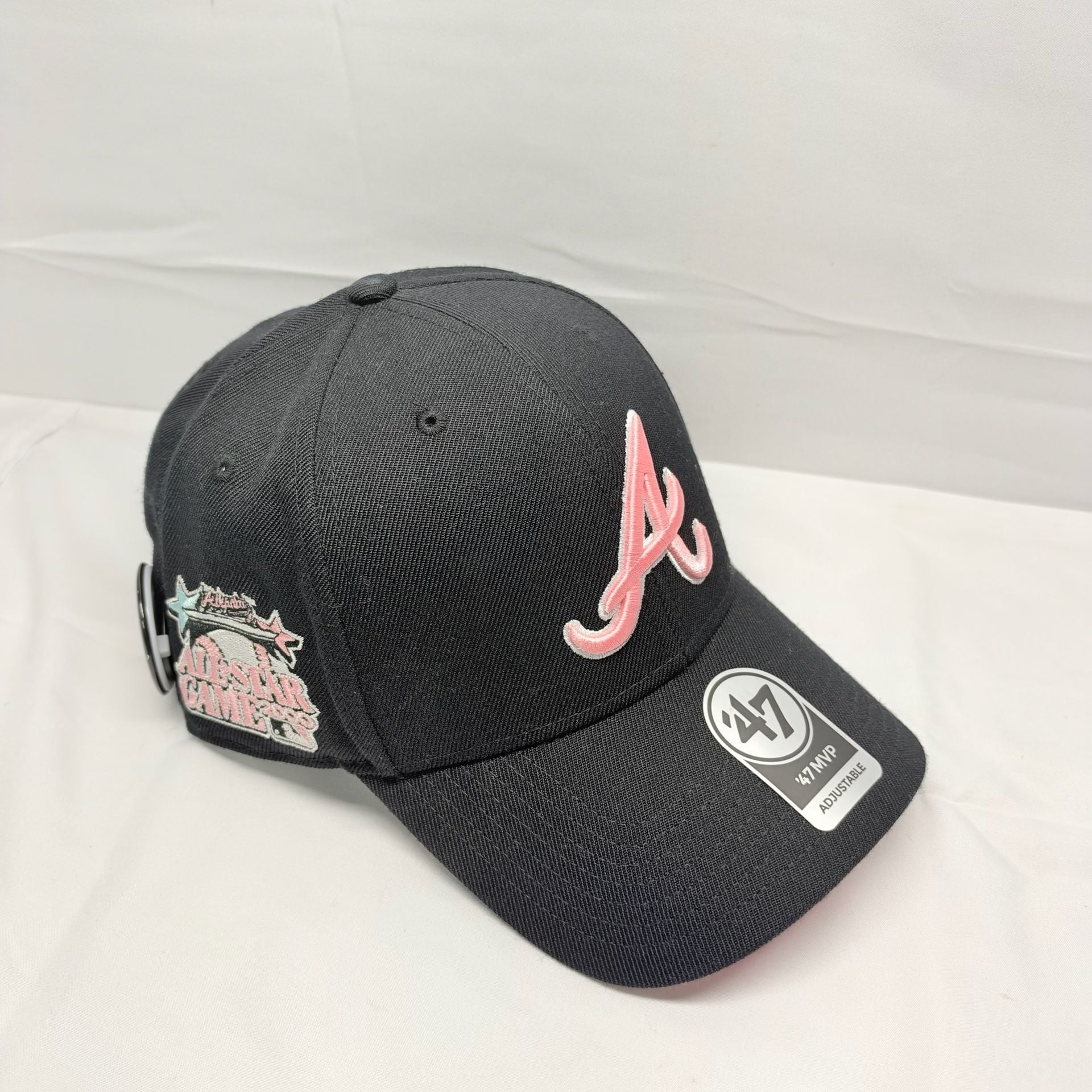 47 Brand Atlanta Braves MLB ASG Side Patch MVP Hat Adjustable Noir Rose 2