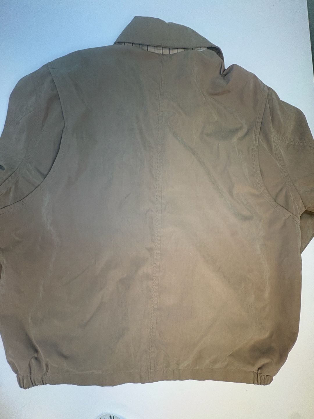 London Fog Men’s Khaki Tan Harrington Bomber Jacket Full Zip Size M 3