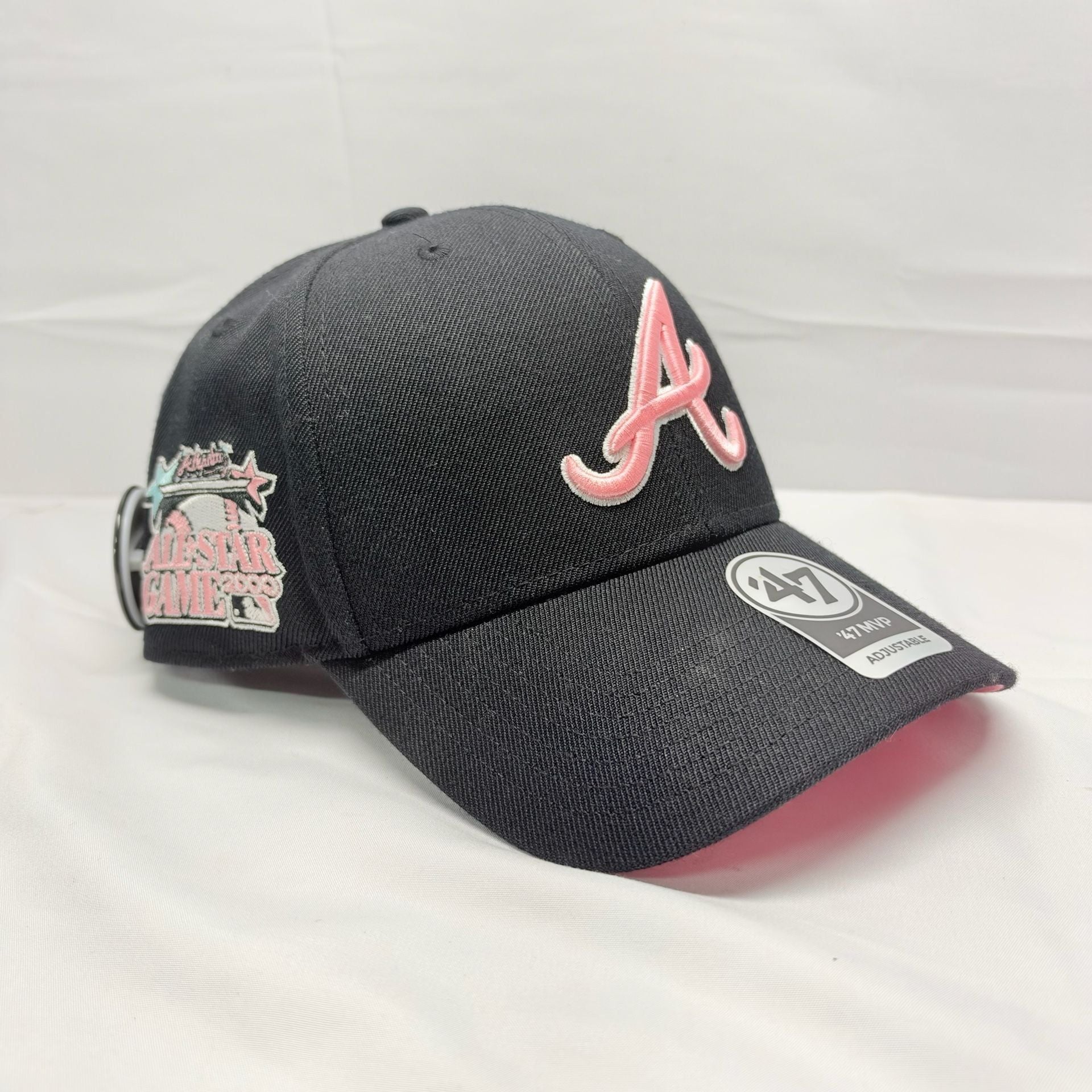 47 Brand Atlanta Braves MLB ASG Side Patch MVP Hat Adjustable Noir Rose 5