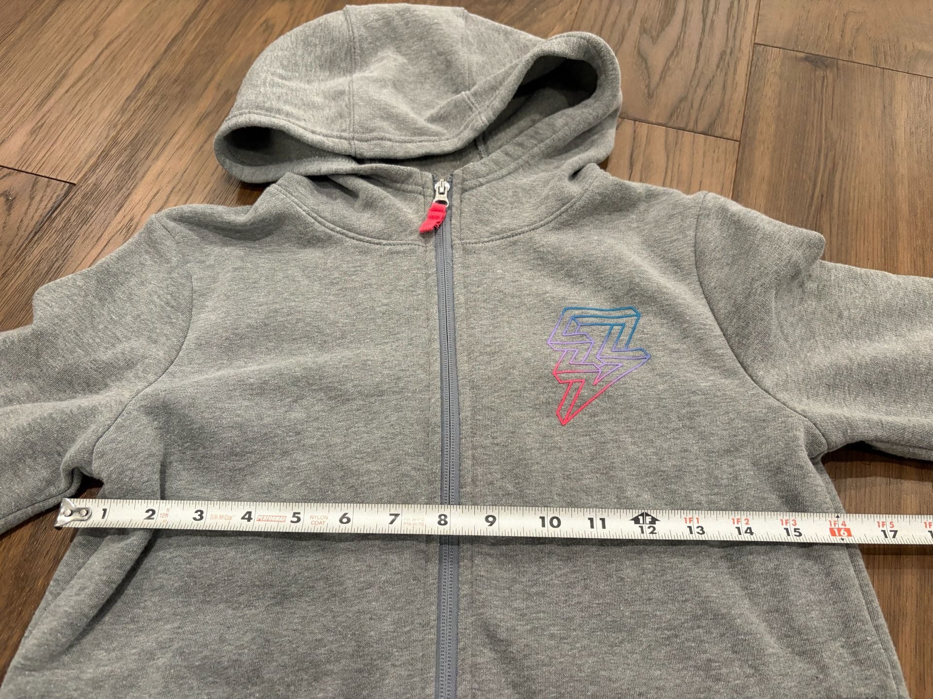 Xersion Zip Up Hoodie XL 16 Gray Cotton Blend Logo Graphic 4