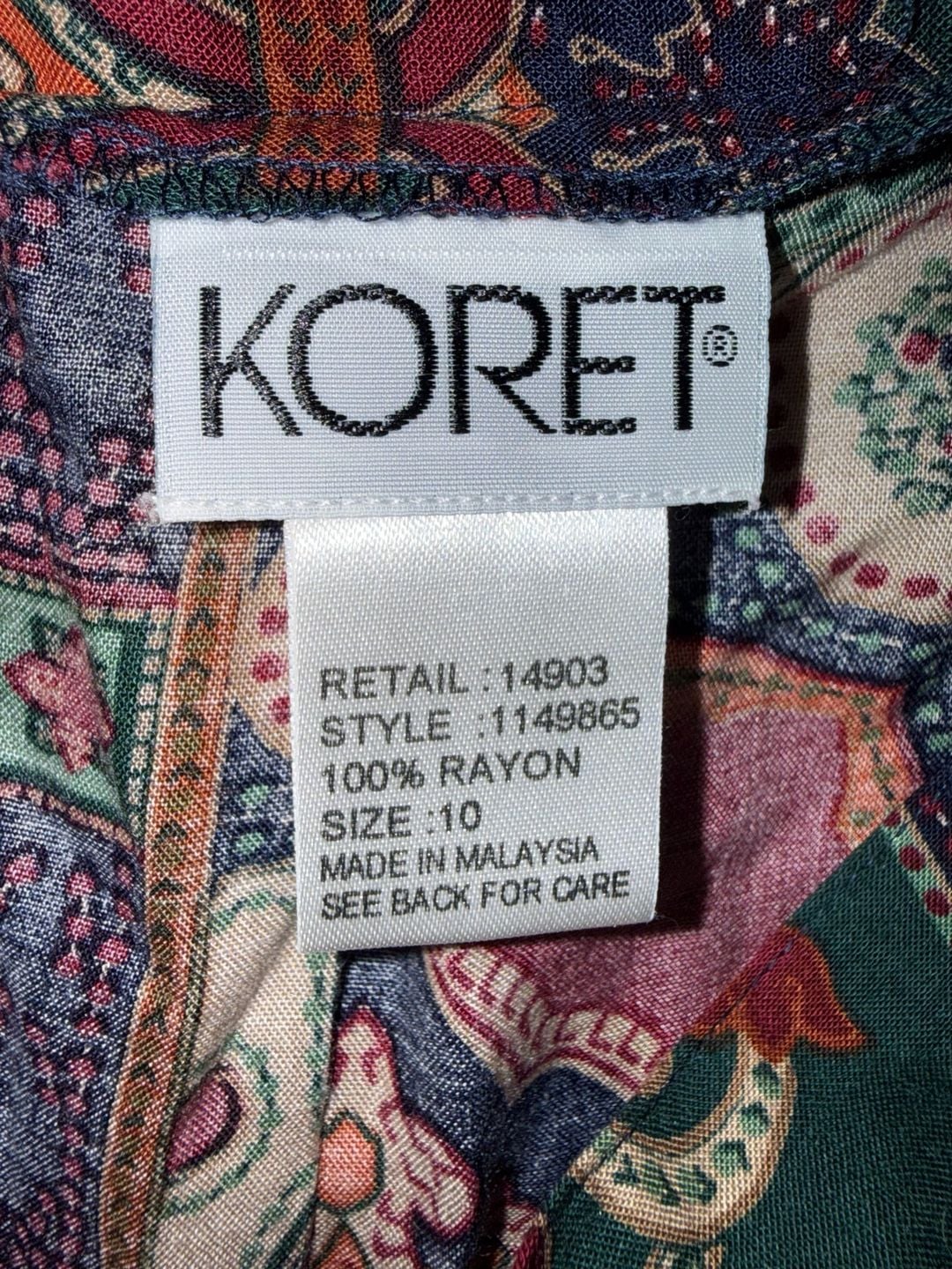 Koret Paisley Two-Piece Outfit Size 10 5