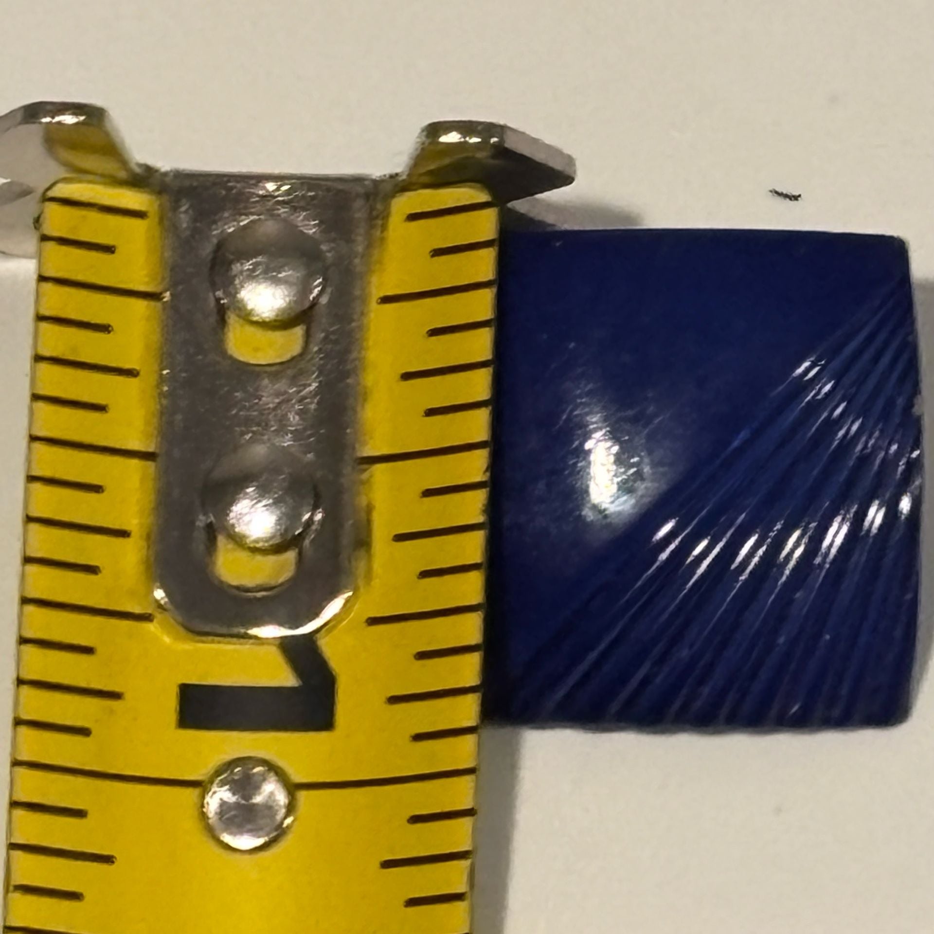 Vintage Blue Fluted Square Post Earrings 7