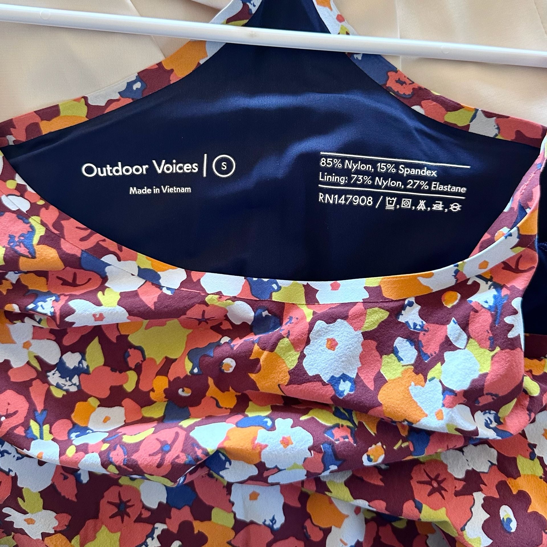 Outdoor Voices Exercise Dress with Undershorts, Size S, Floral Racerback 3