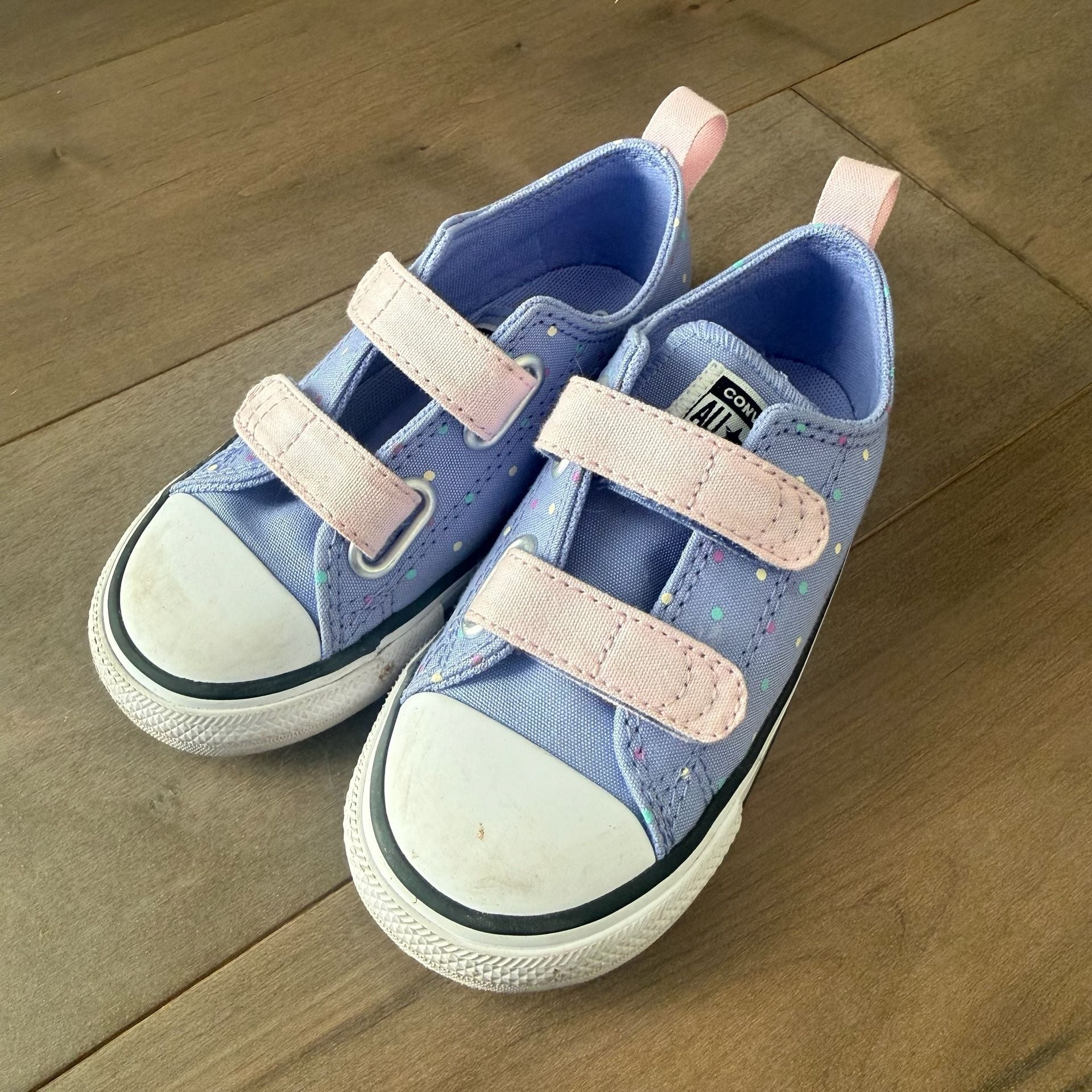 Converse All Star Velcro Sneakers Size 9 Purple Dot 2